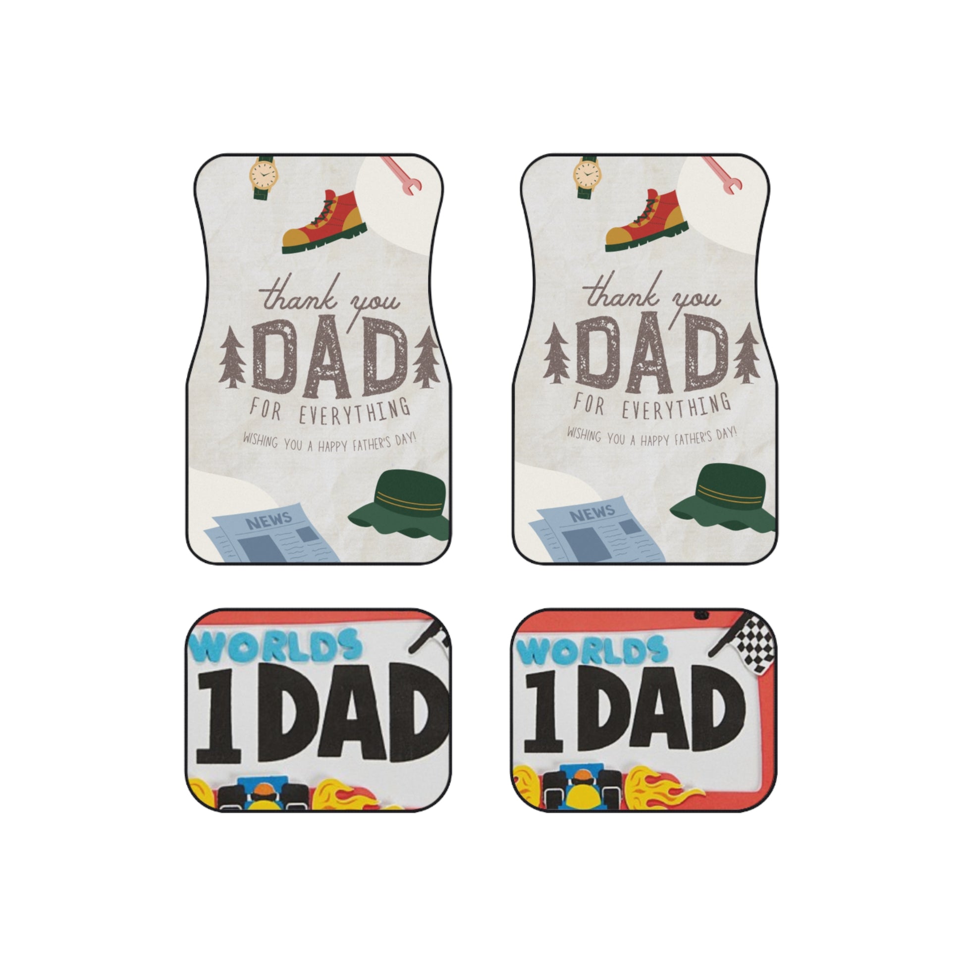 Personalized Dad Car Mats Set - Thank You Dad for Everything - Perfect Gift for Father's Day