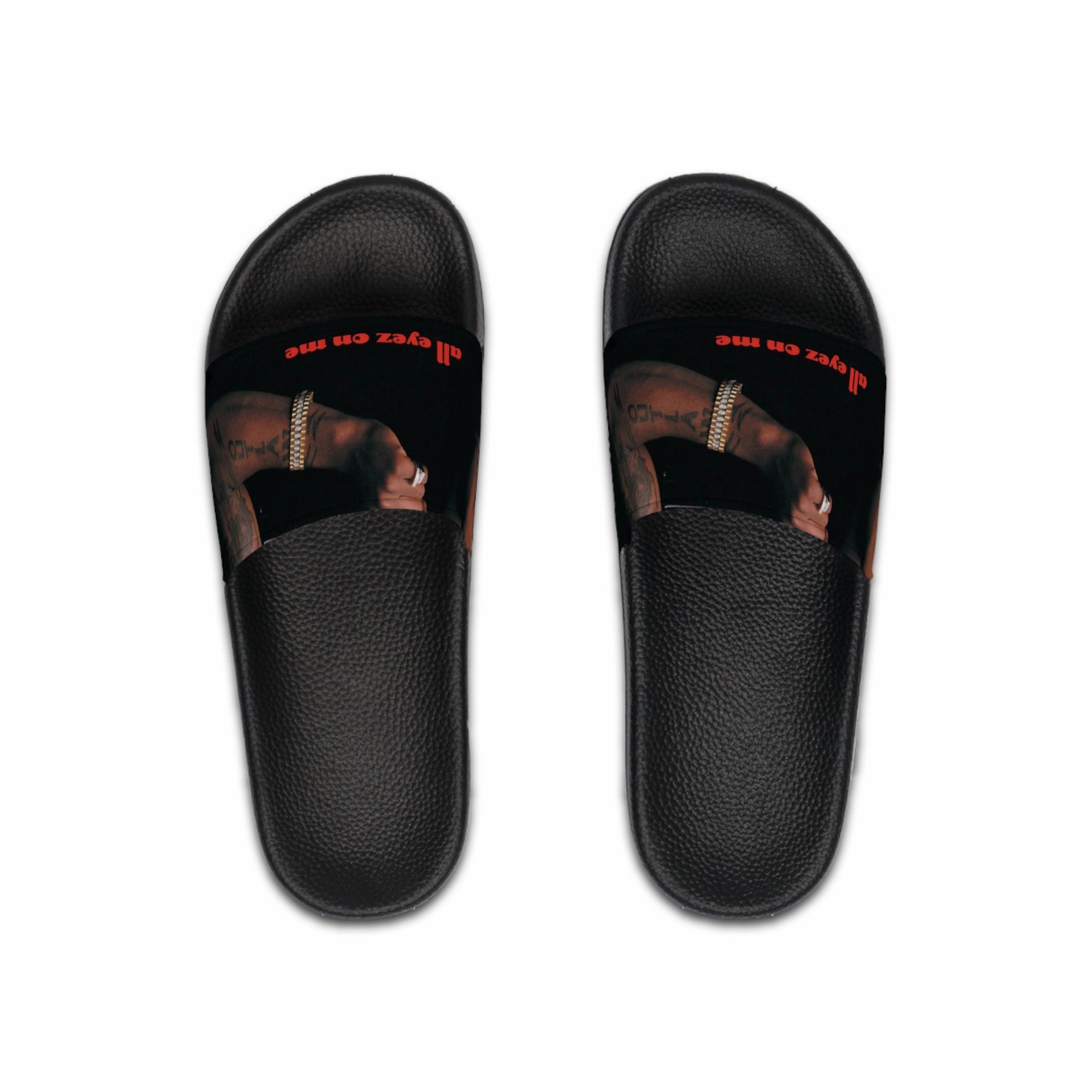 Men's Slide Sandals - All Eyez On Me Design for Casual Comfort