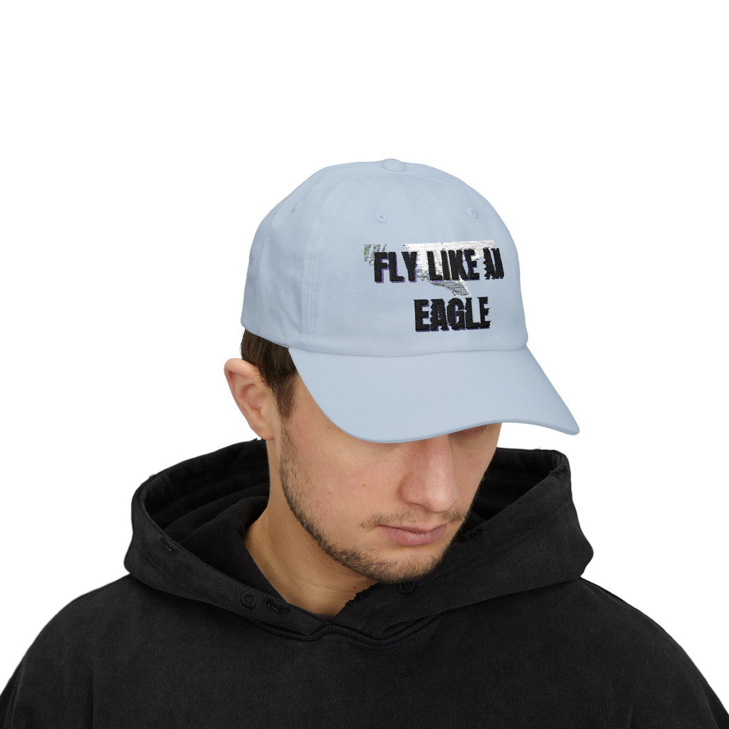 Fly Like an Eagle Dad Cap - Classic White Adjustable Baseball Hat