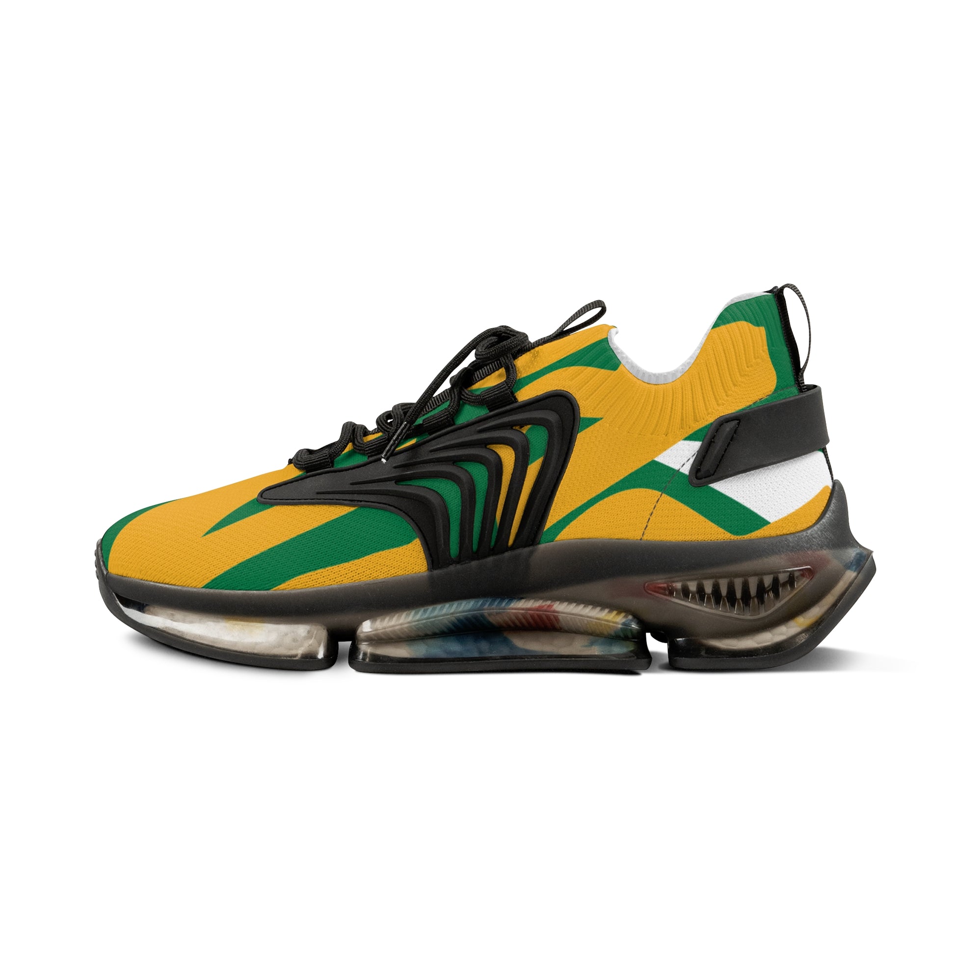 Stylish Men's Mesh Sneakers - Trendy Yellow and Green Athletic Shoes
