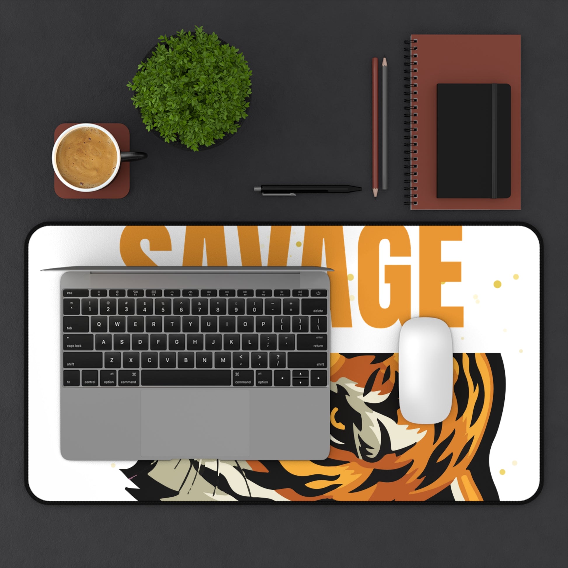 Savage Tiger Desk Mat | Bold Office Decor, Animal Lover Gift, Gaming Mouse Pad, Stylish Workspace Addition