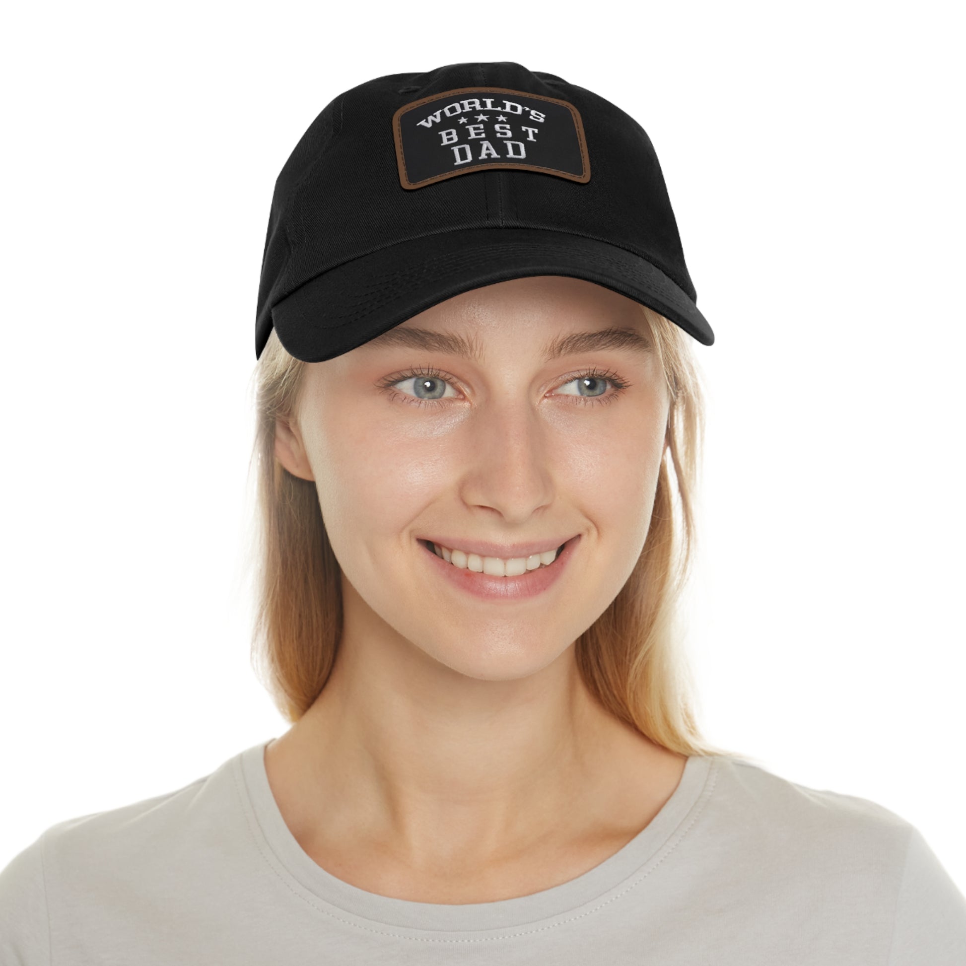 World's Best Dad Leather Patch Dad Hat