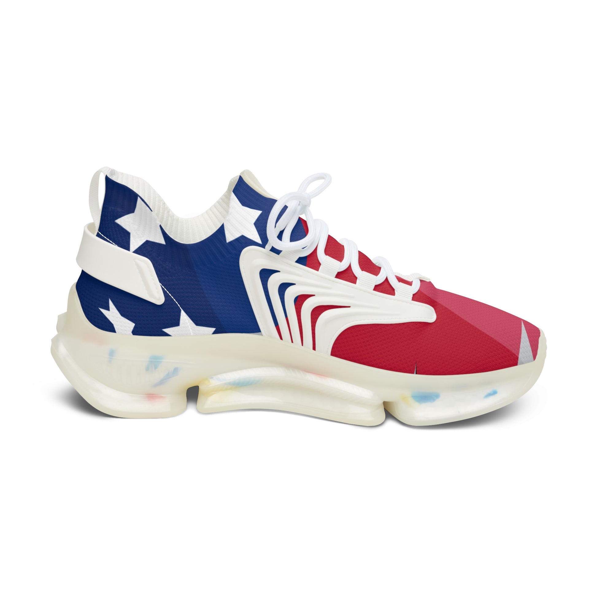 Patriotic Women's Mesh Sneakers - Star-Spangled Athletic Shoes