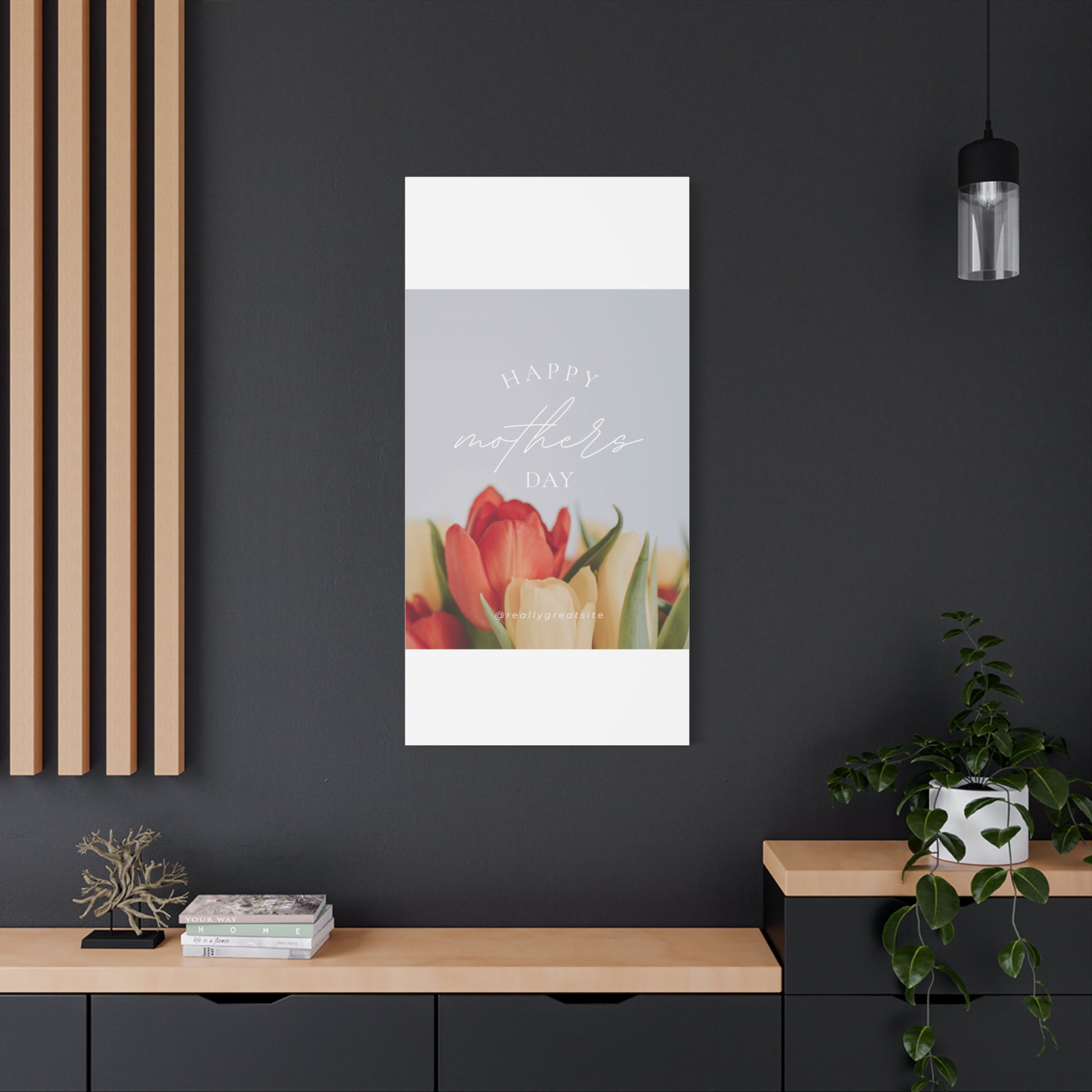 Mother's Day Matte Canvas Wall Art - Floral Design