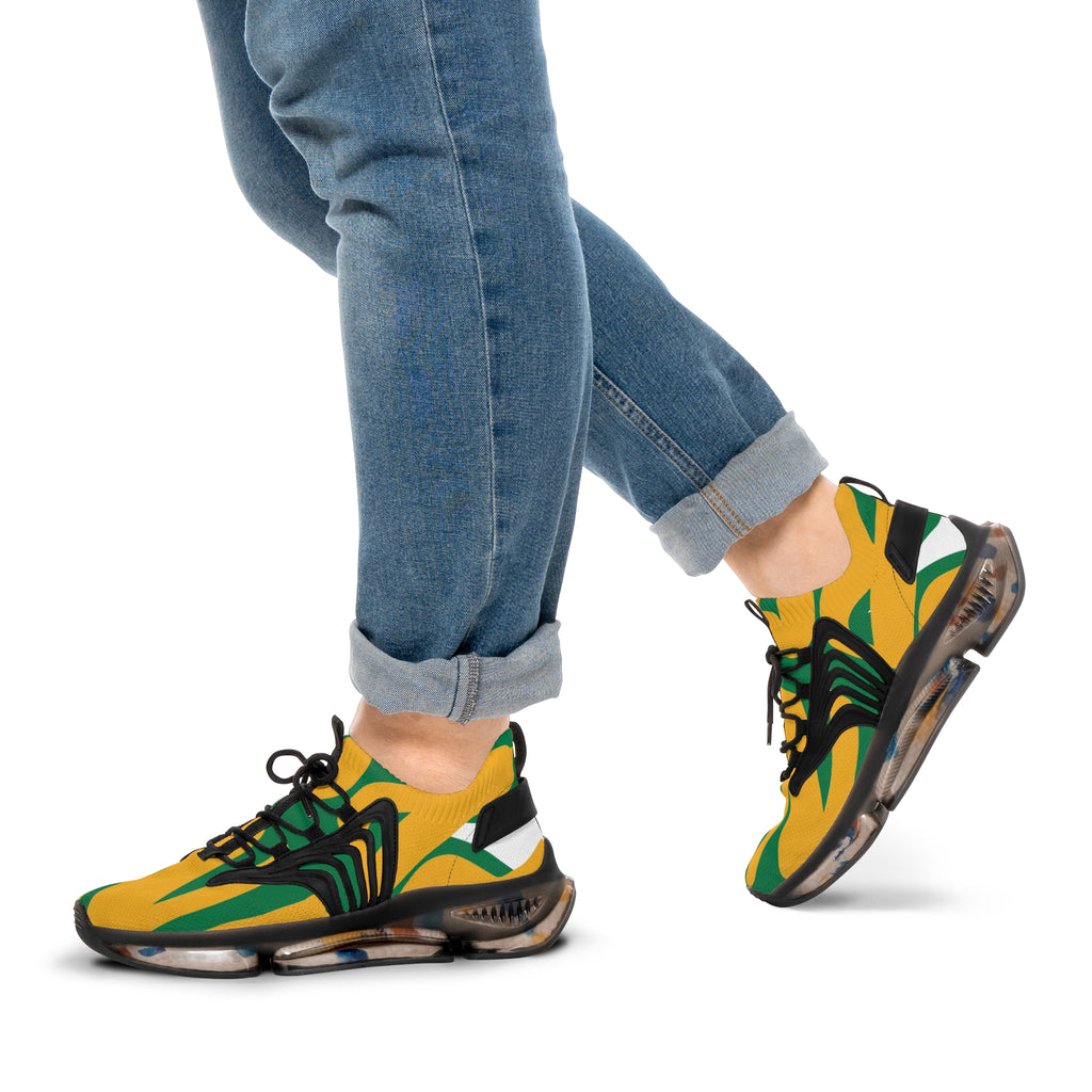 Stylish Men's Mesh Sneakers - Trendy Yellow and Green Athletic Shoes