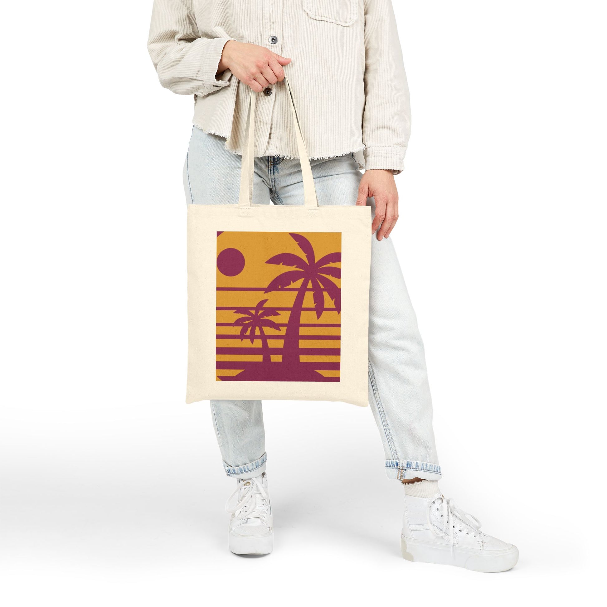 Vibrant Cotton Canvas Tote Bag - Happy and Dazzling Design for Beach Days and Everyday Adventures