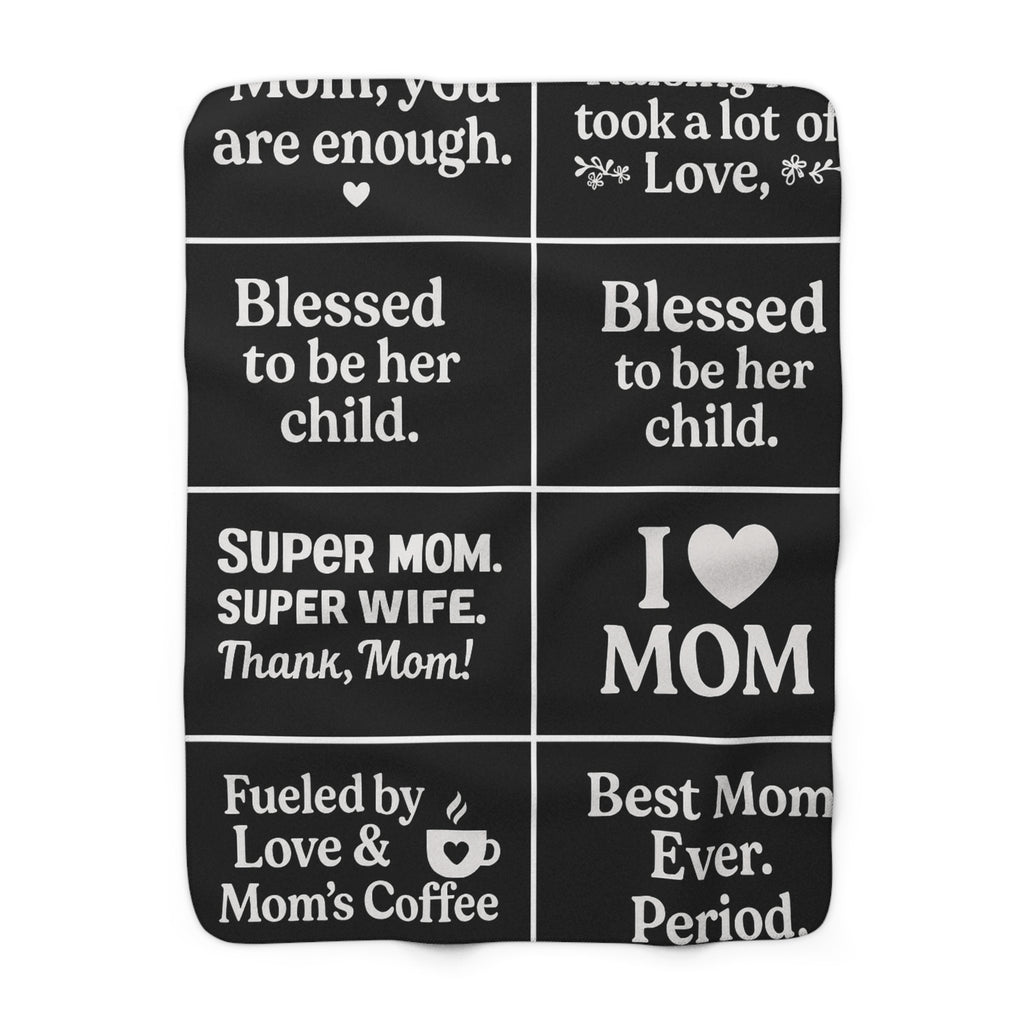Cozy Sherpa Fleece Blanket for Moms - 'Best Mom Ever' Gift