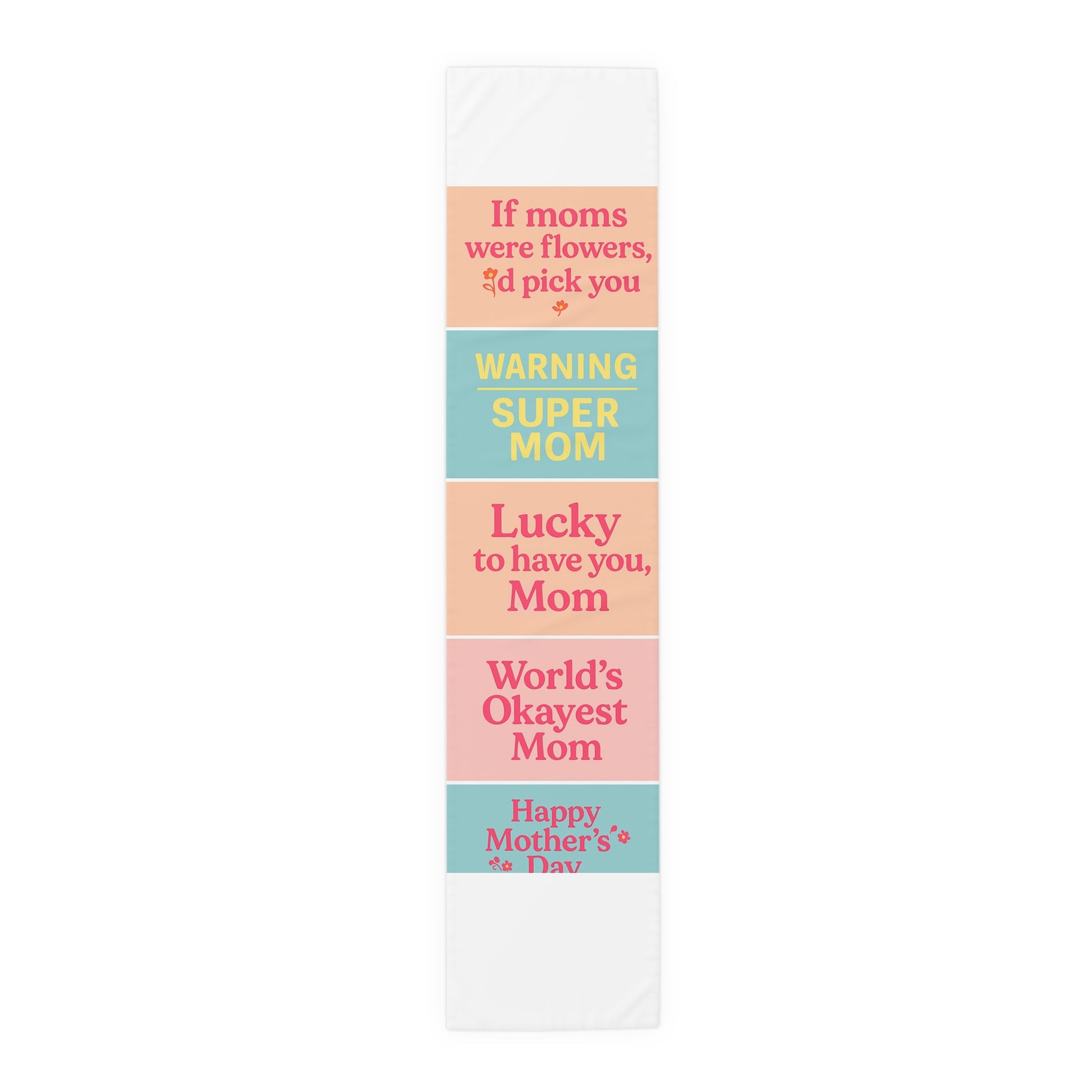 Mother's Day Table Runner - Floral Super Mom Design