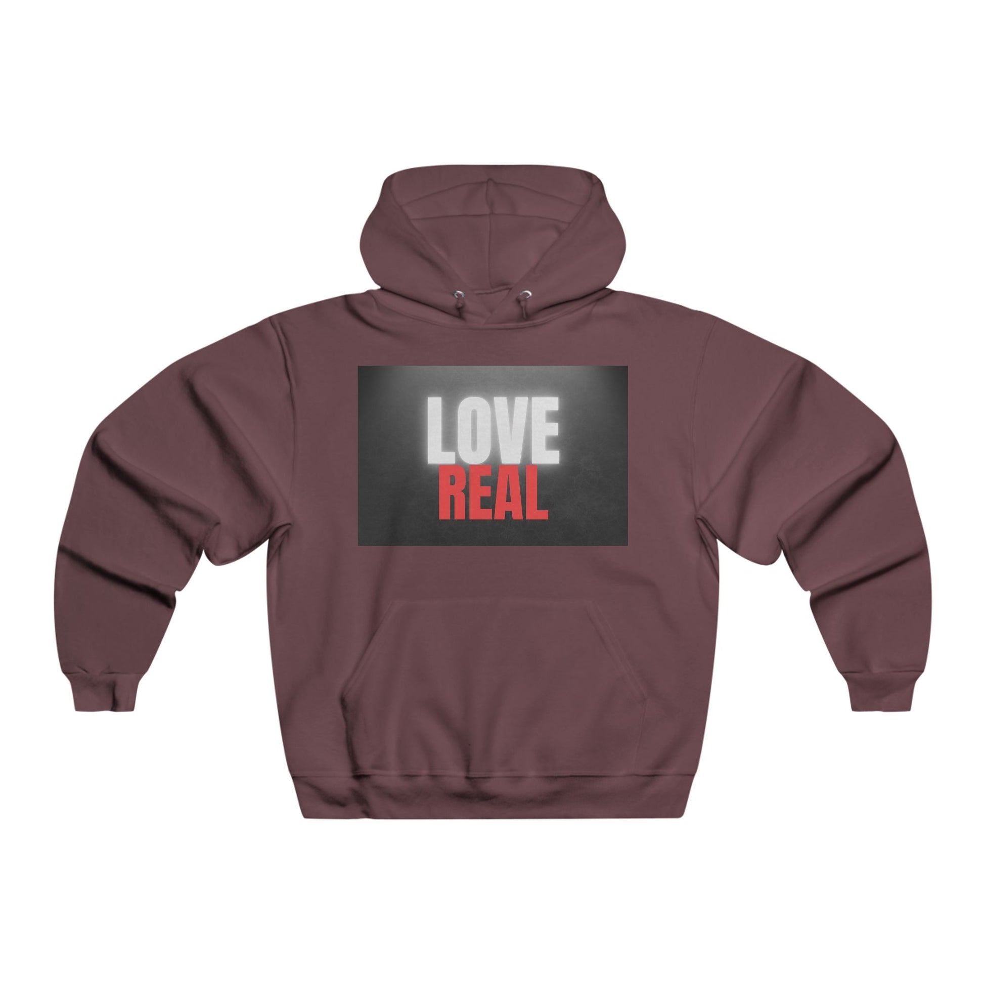 Men's Hooded Sweatshirt - Love Real & Peace of Mind Designs
