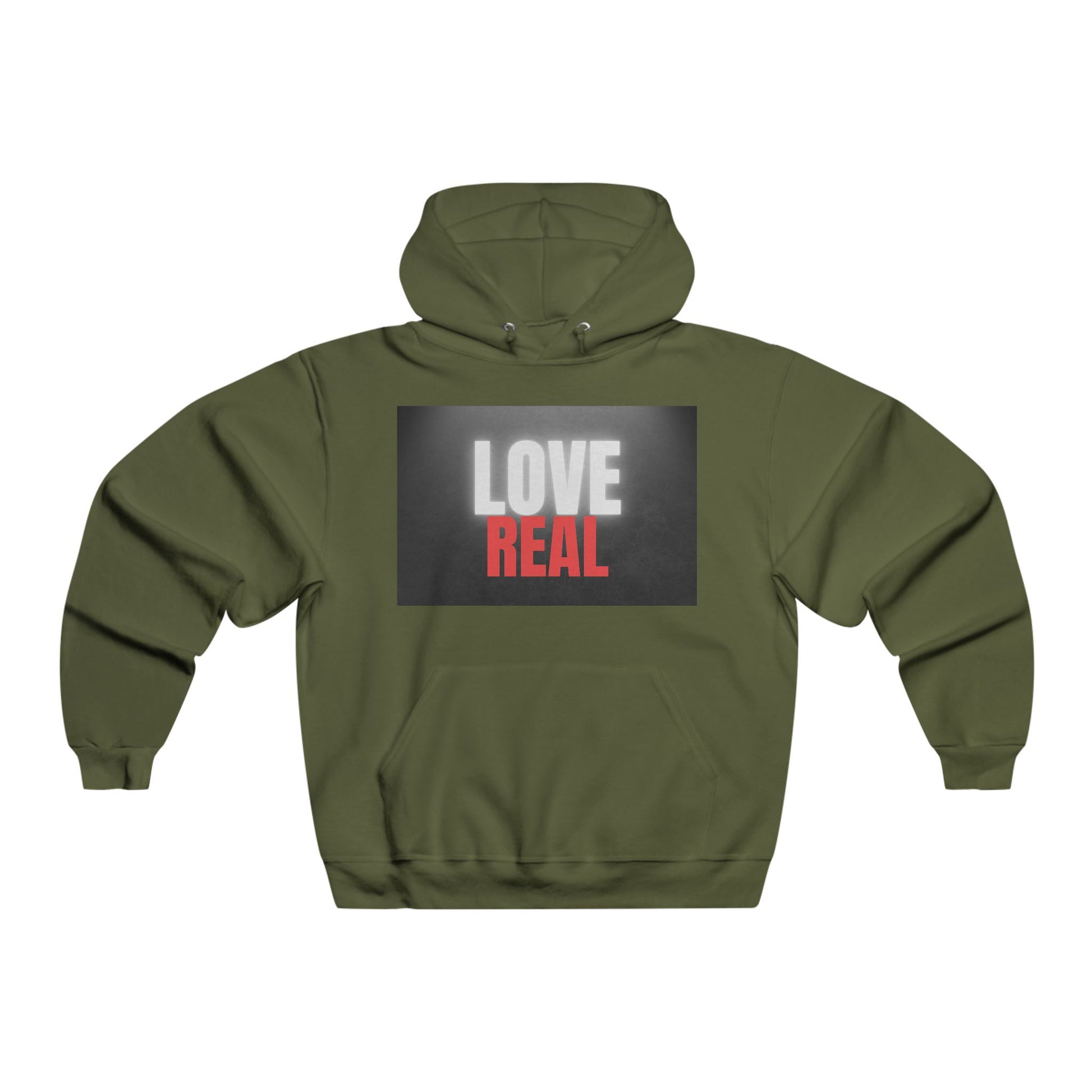 Men's Hooded Sweatshirt - Love Real & Peace of Mind Designs
