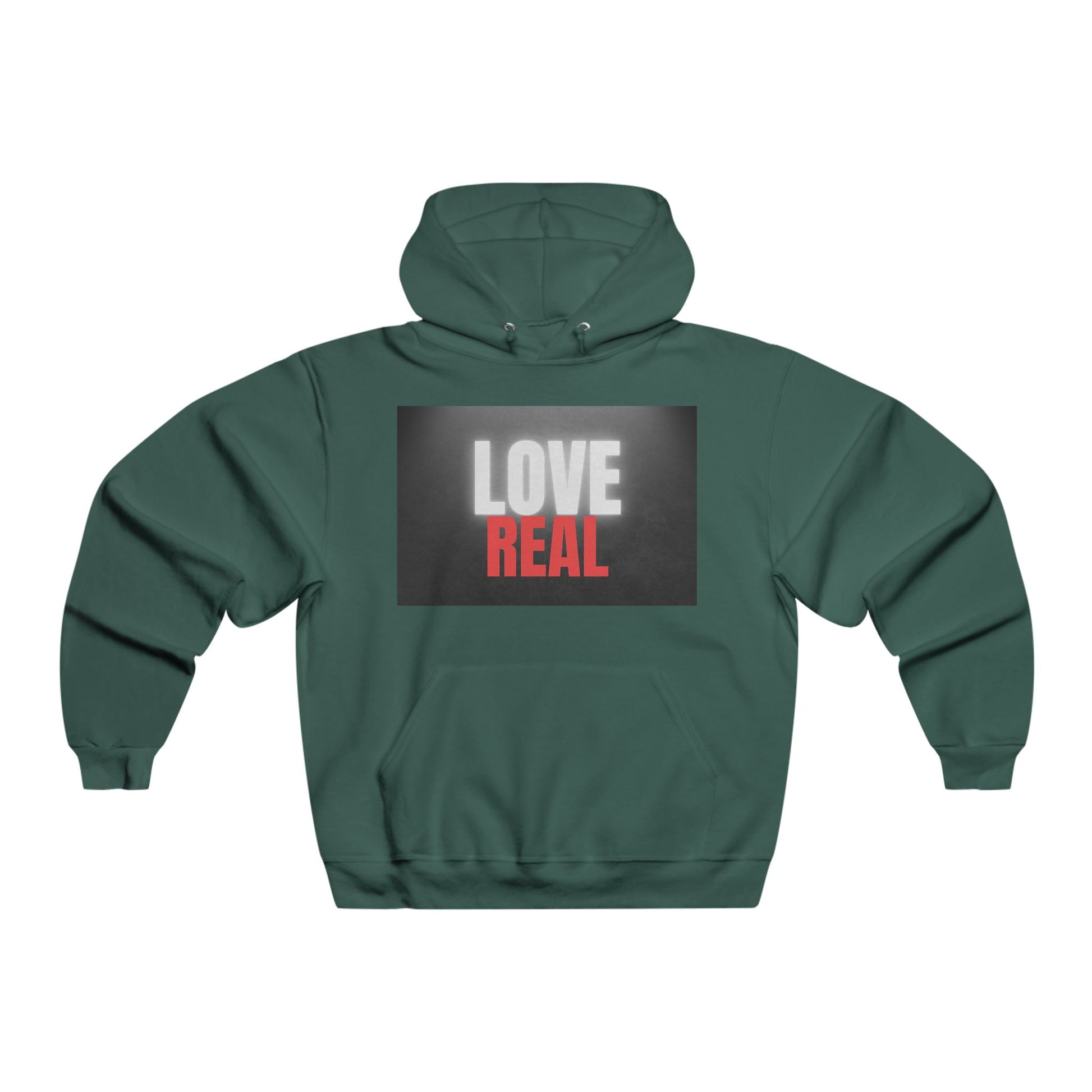 Men's Hooded Sweatshirt - Love Real & Peace of Mind Designs