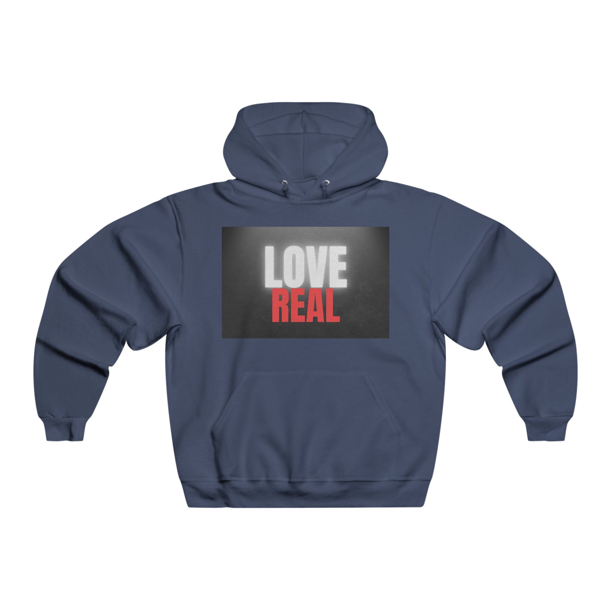 Men's Hooded Sweatshirt - Love Real & Peace of Mind Designs