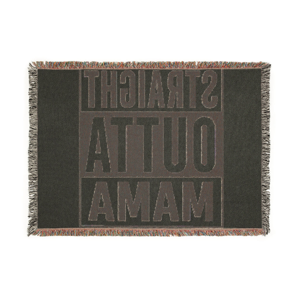 Straight Outta Mama Woven Blanket - Cozy Throw for New Parents & Perfect Gift for Baby Showers