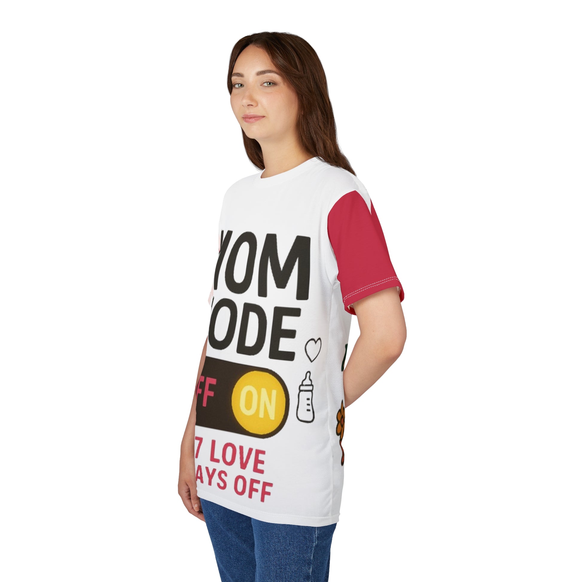 Mom Mode Unisex Cut & Sew Tee - 24/7 Love, No Days Off - Perfect Gift for Moms