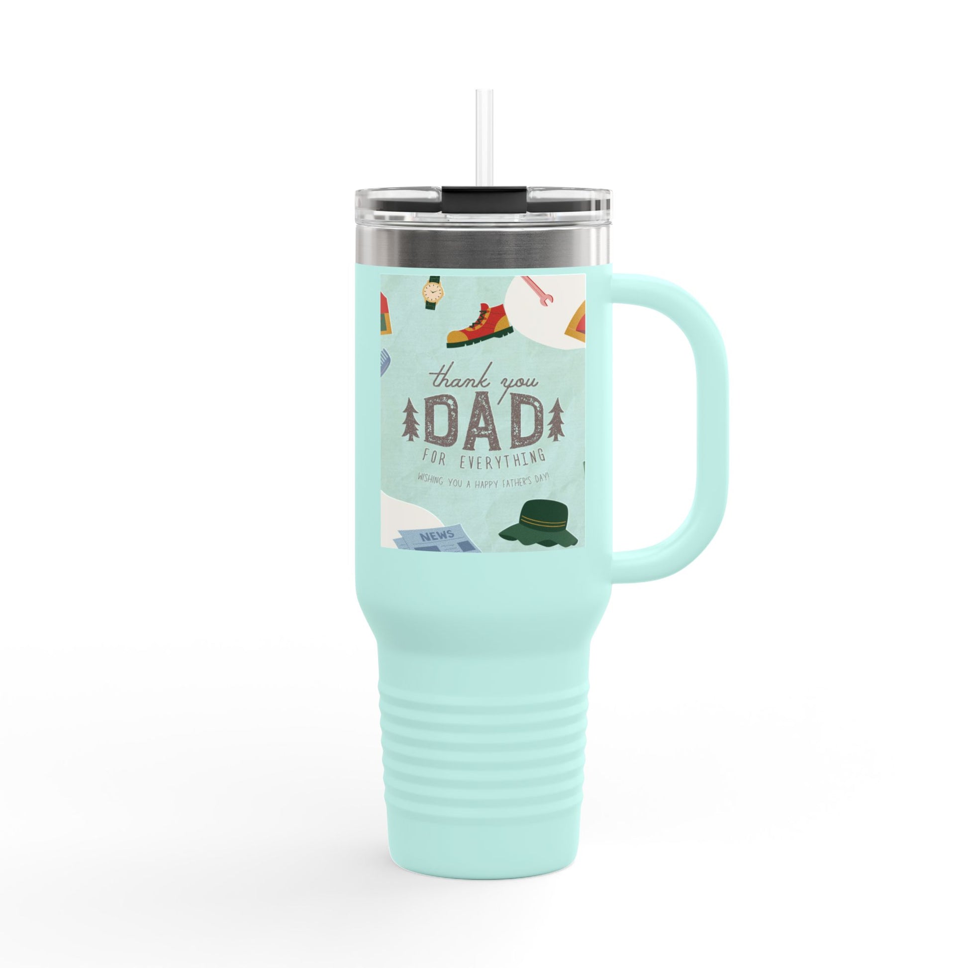 Thank You Dad Insulated Travel Mug - 40oz Adventure Tumbler, Perfect Father's Day Gift, Camping Mug, Outdoor Gear, Personalized Drinkware