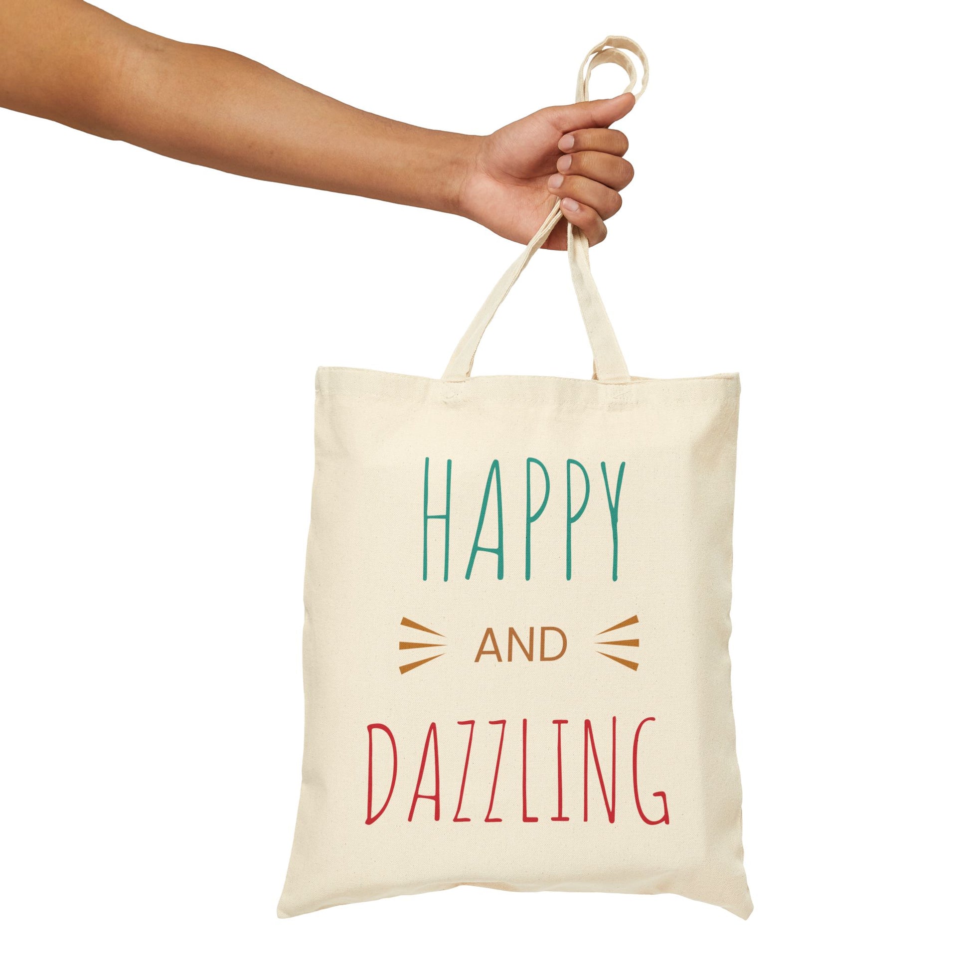 Vibrant Cotton Canvas Tote Bag - Happy and Dazzling Design for Beach Days and Everyday Adventures