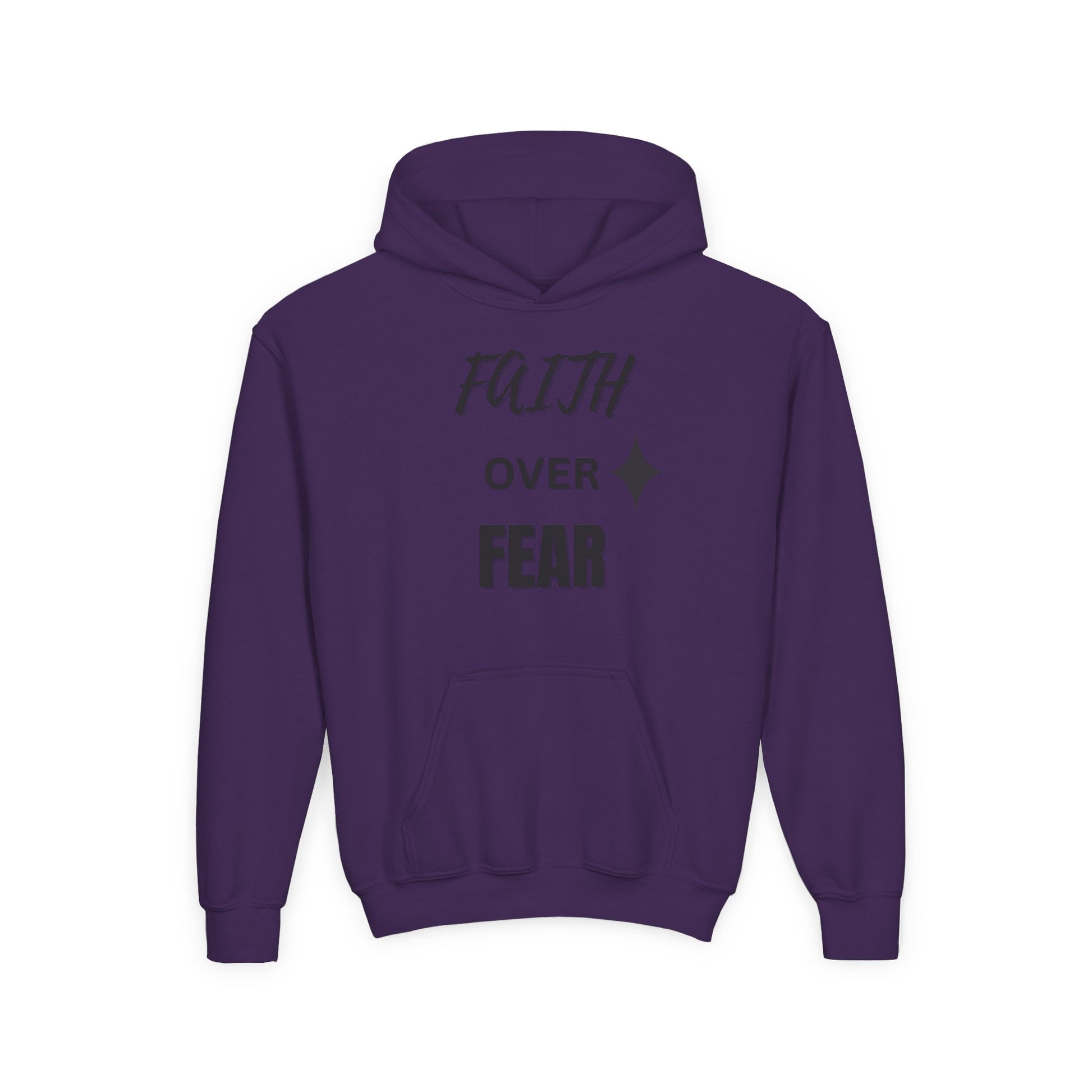 Inspirational Youth Hoodie - "Faith Over Fear" Design