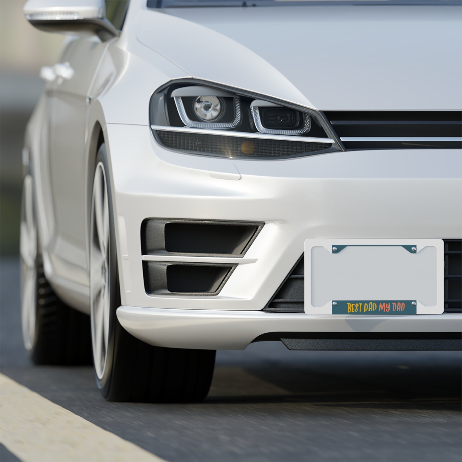 Personalized Metal License Plate Frame - "Best Dad My Dad" - Perfect Gift for Father's Day