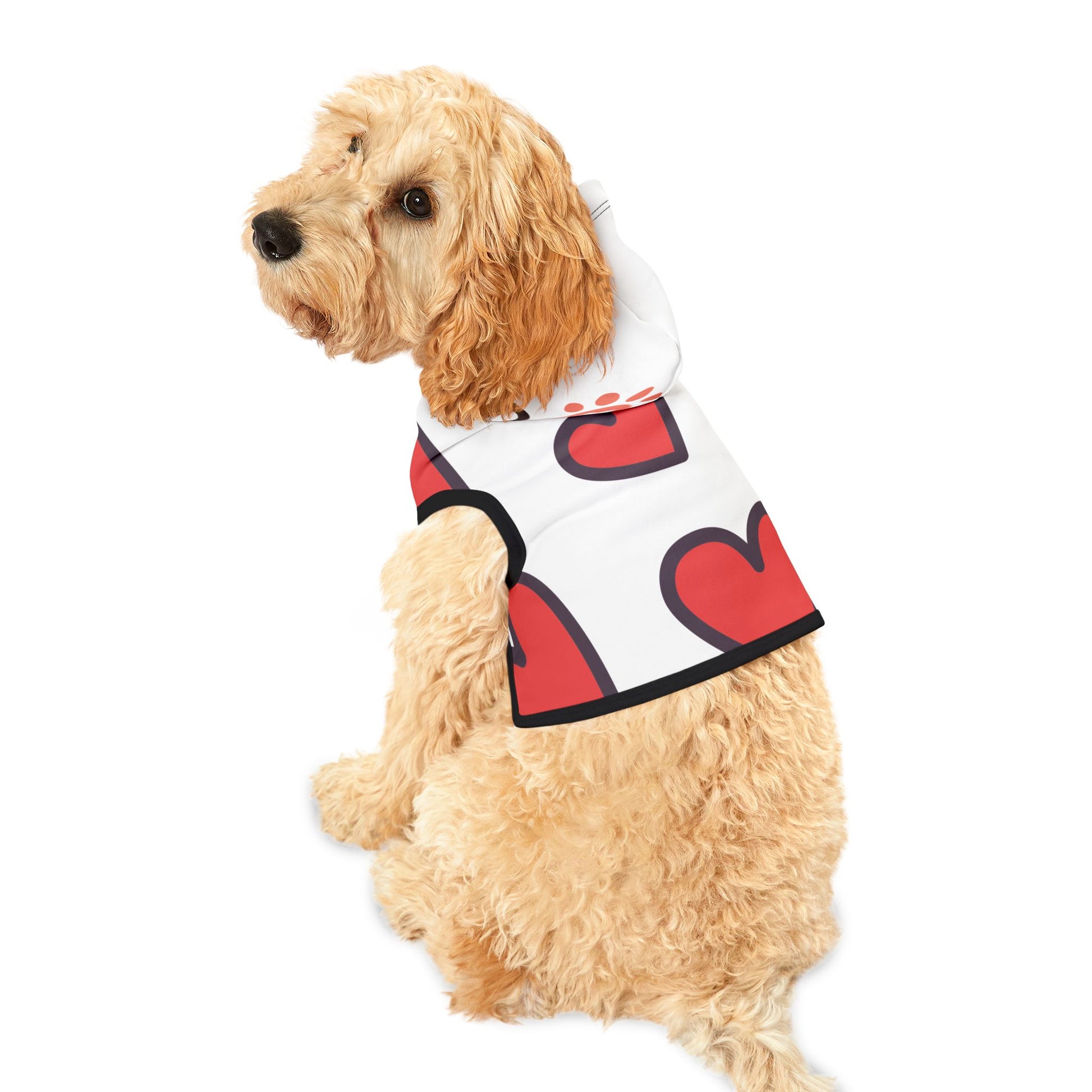 Cute Heart Pattern Pet Hoodie - Dog Mom Gift