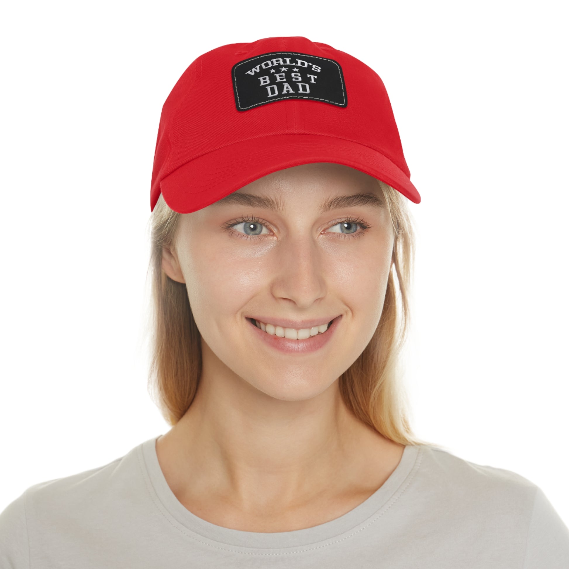 World's Best Dad Leather Patch Dad Hat