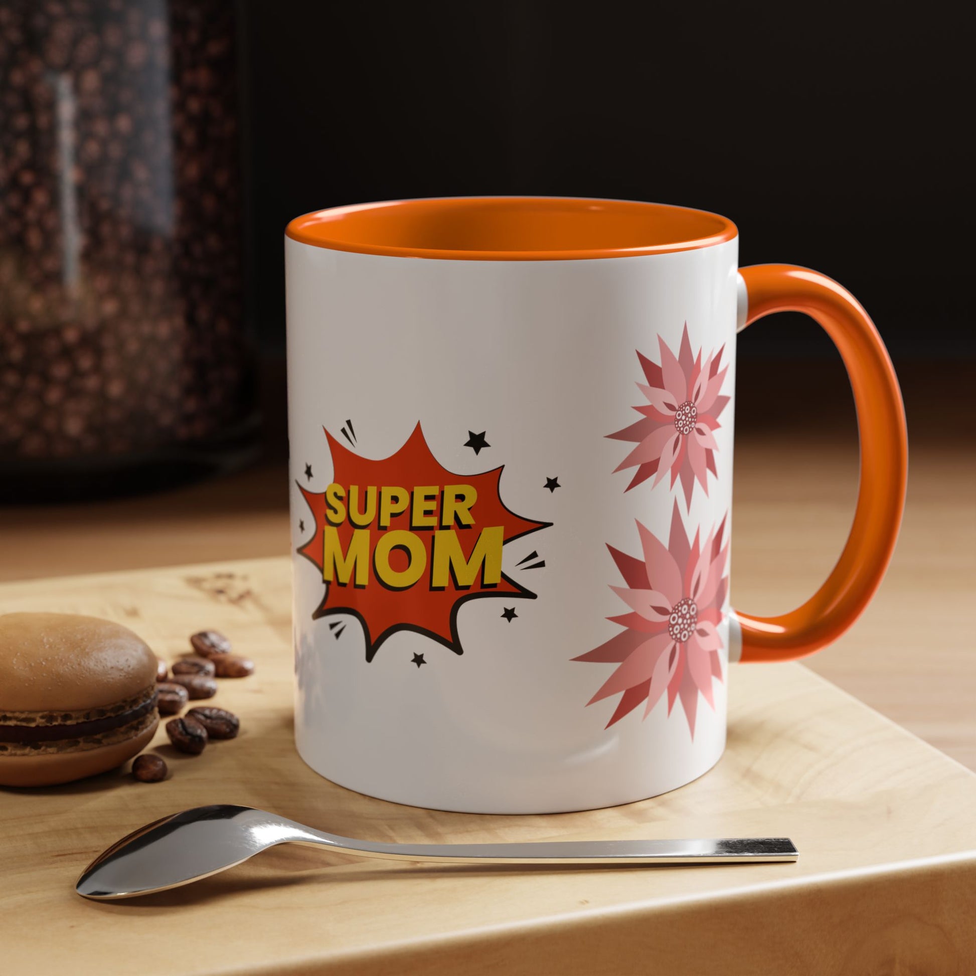 Super Mom Accent Coffee Mug - Perfect Gift for Mother's Day & Birthdays