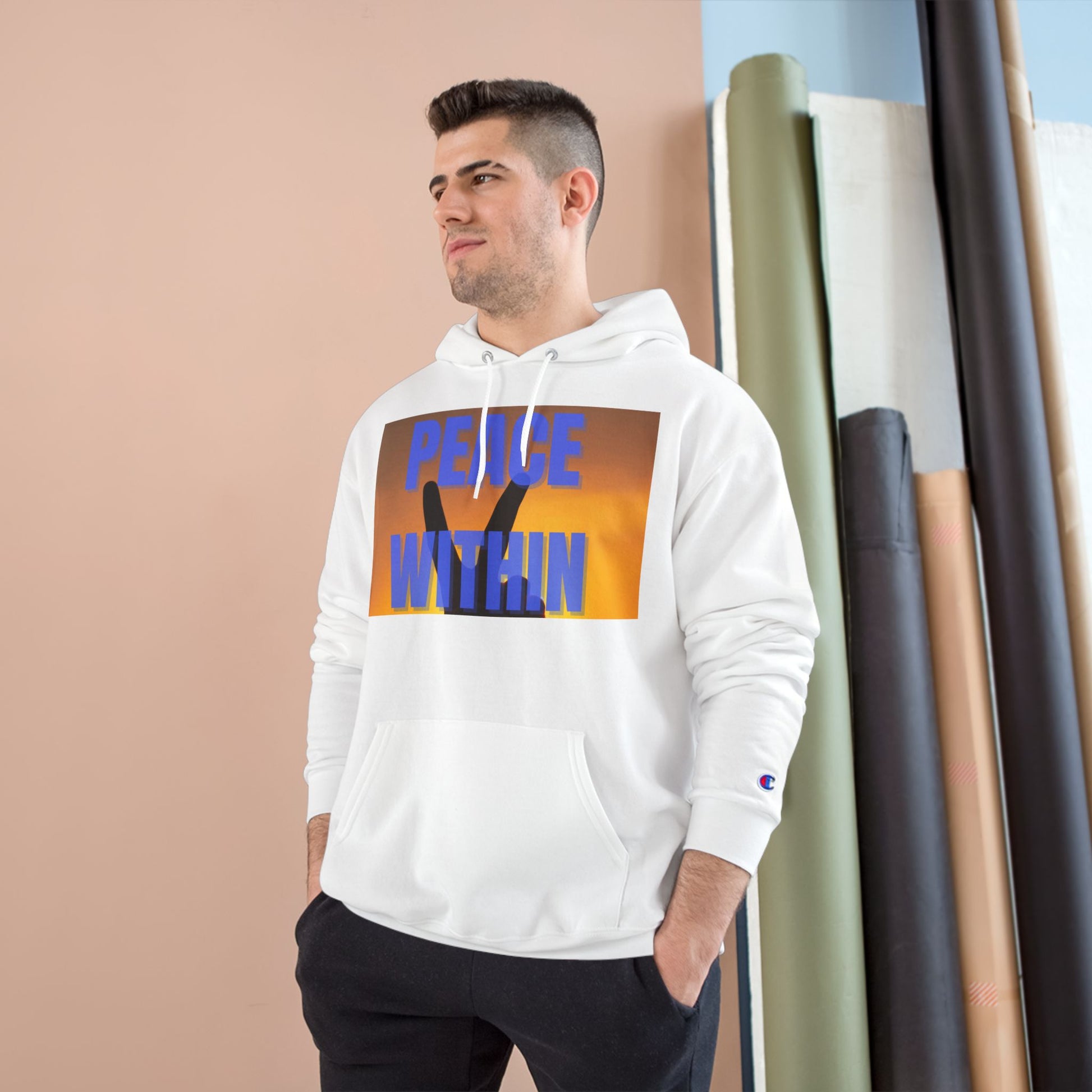 Champion Hoodie - Peace Within & Fly Like an Eagle | Inspirational Apparel