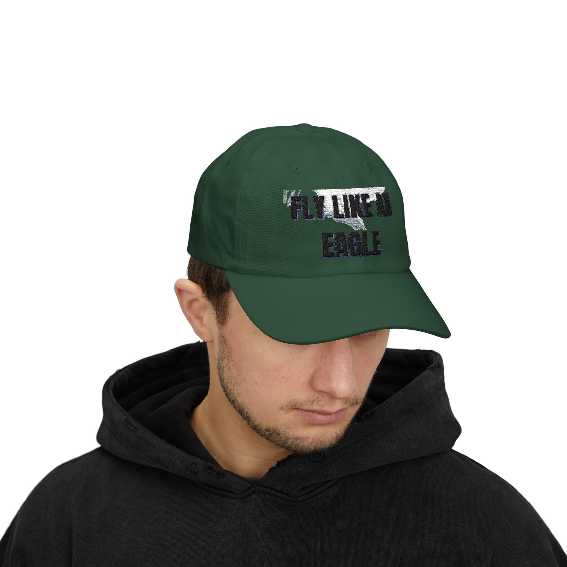 Fly Like an Eagle Dad Cap - Classic White Adjustable Baseball Hat