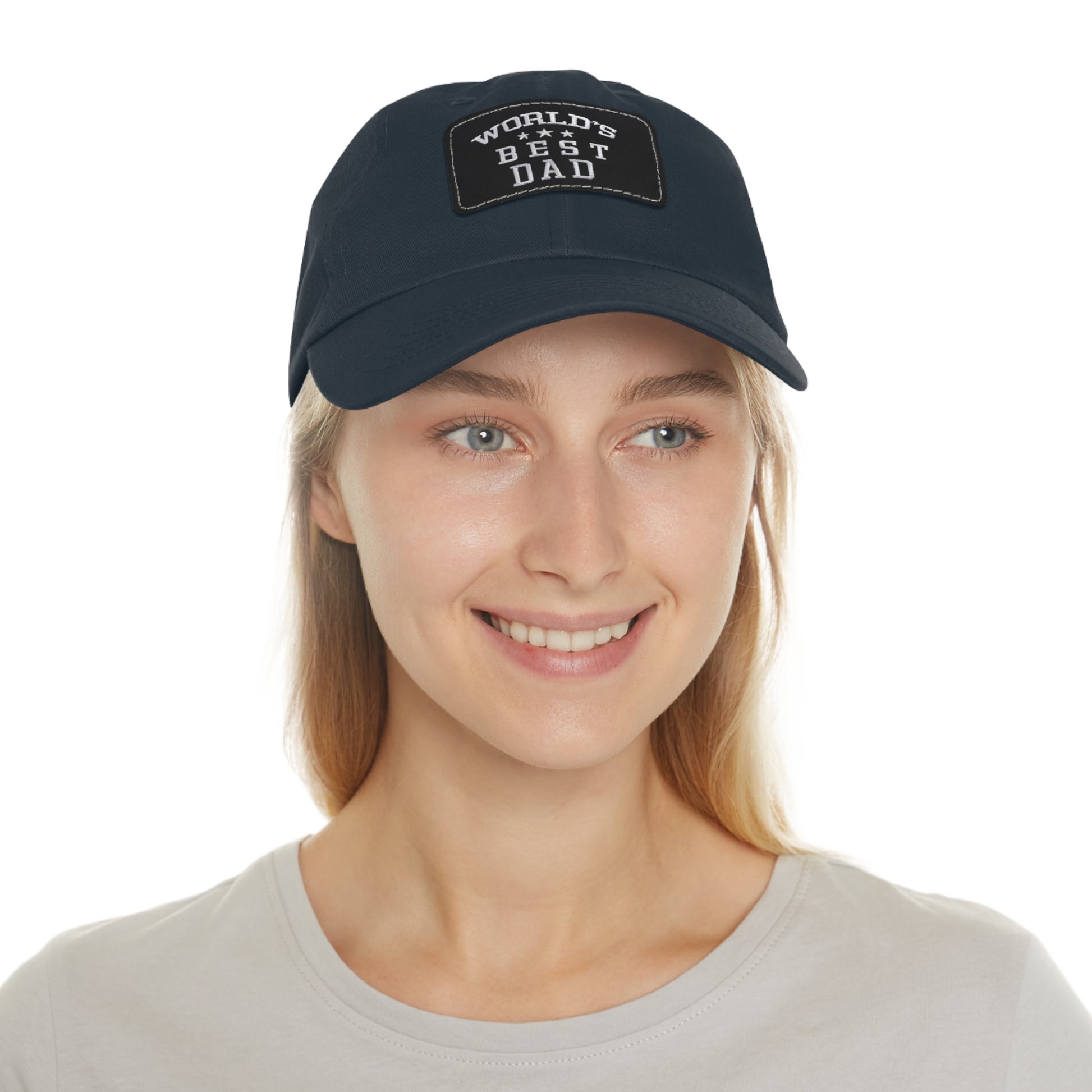 World's Best Dad Leather Patch Dad Hat