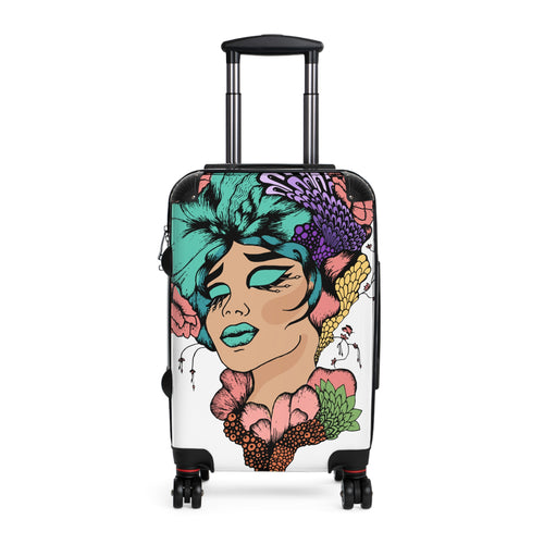 Artistic Floral Suitcase - Trendy Travel Luggage with Unique Design