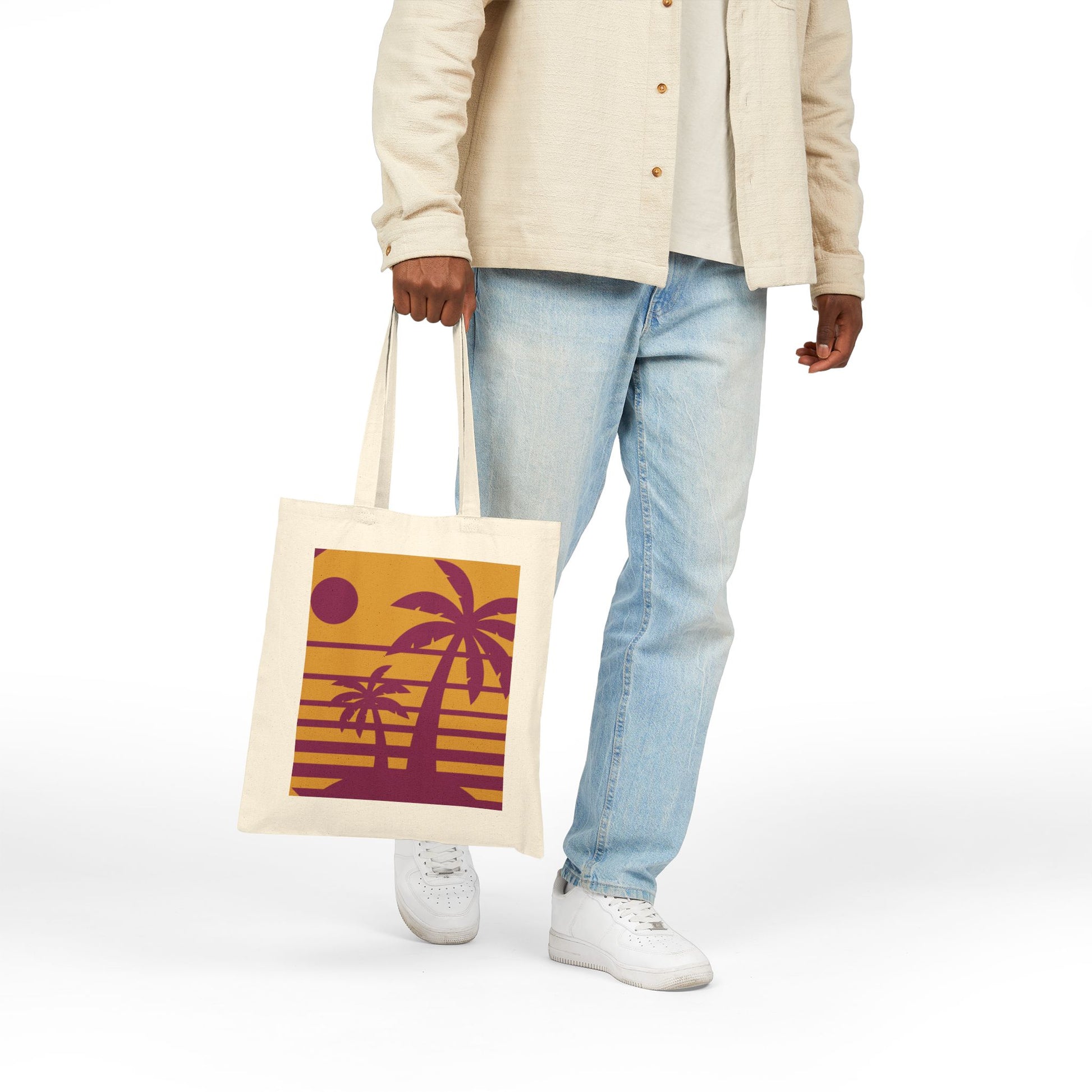 Vibrant Cotton Canvas Tote Bag - Happy and Dazzling Design for Beach Days and Everyday Adventures