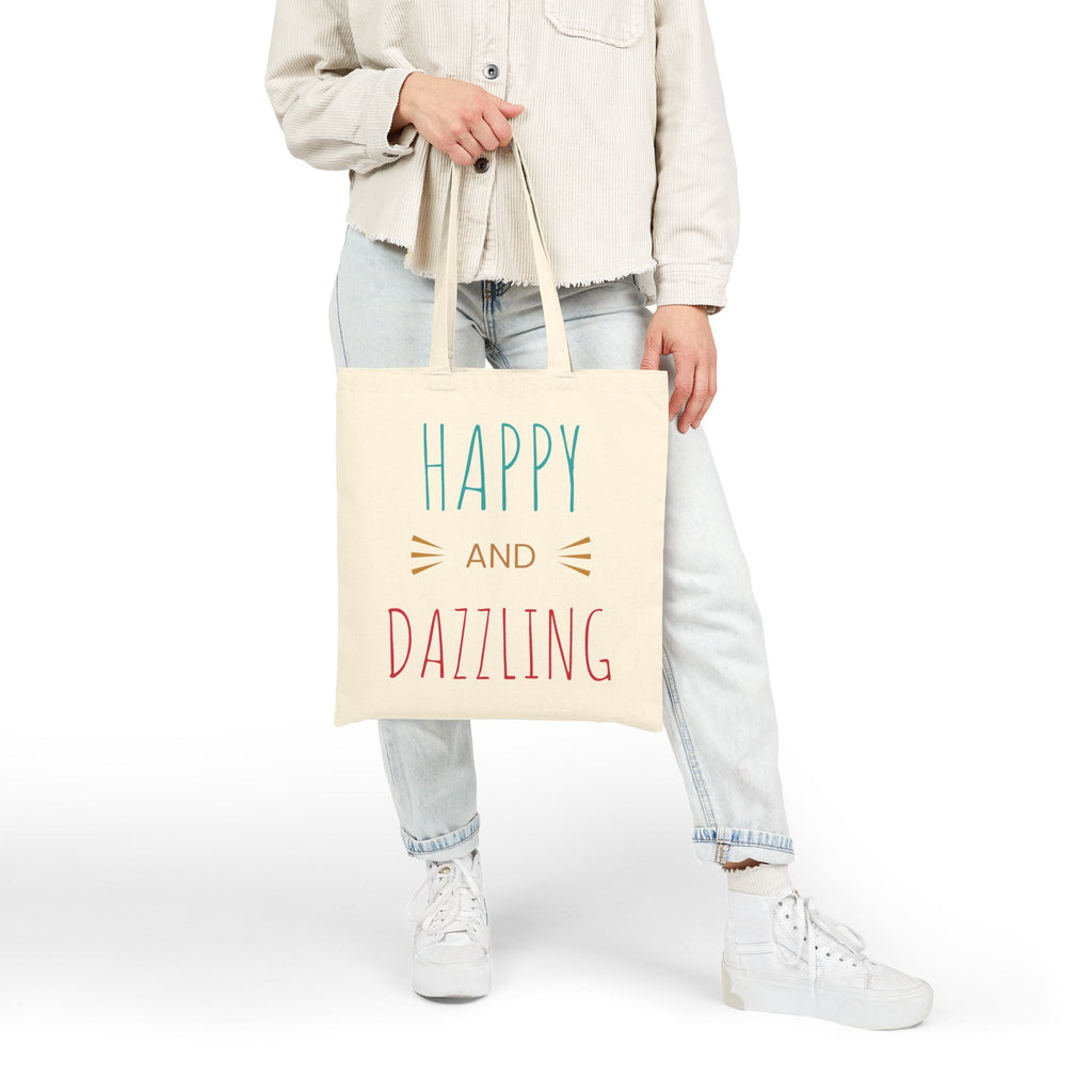 Vibrant Cotton Canvas Tote Bag - Happy and Dazzling Design for Beach Days and Everyday Adventures