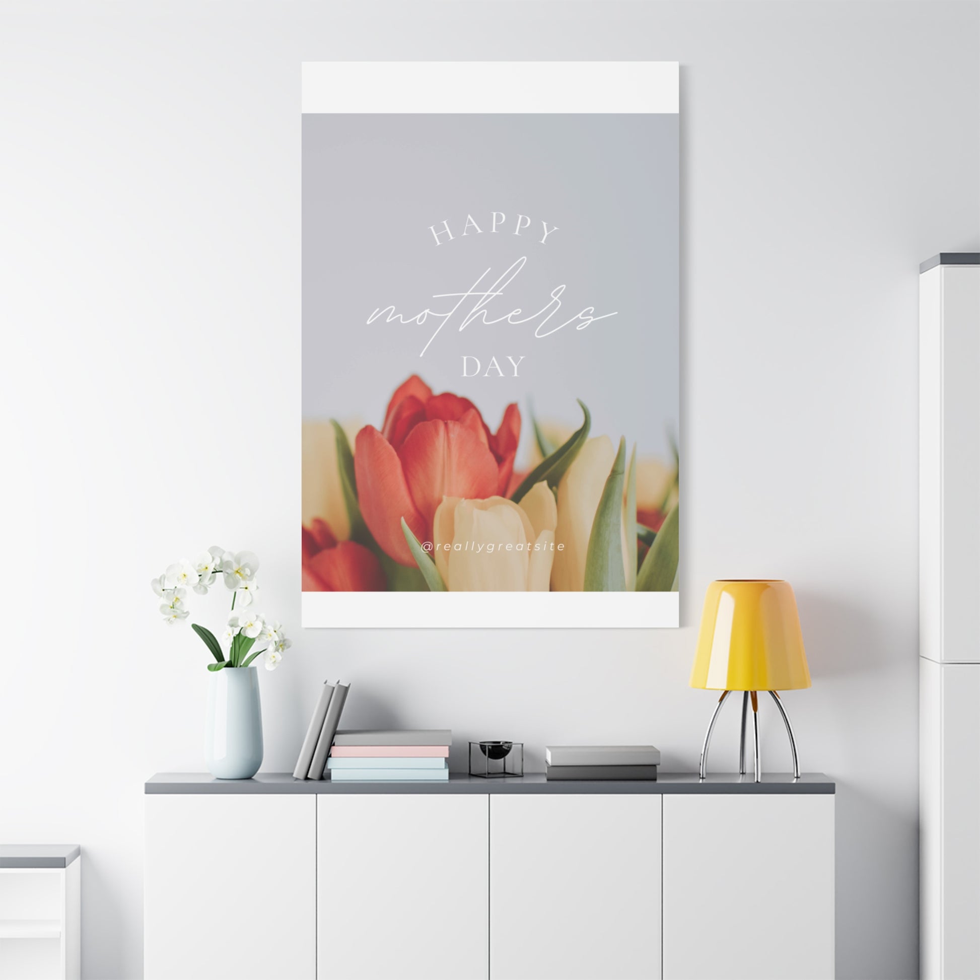 Mother's Day Matte Canvas Wall Art - Floral Design