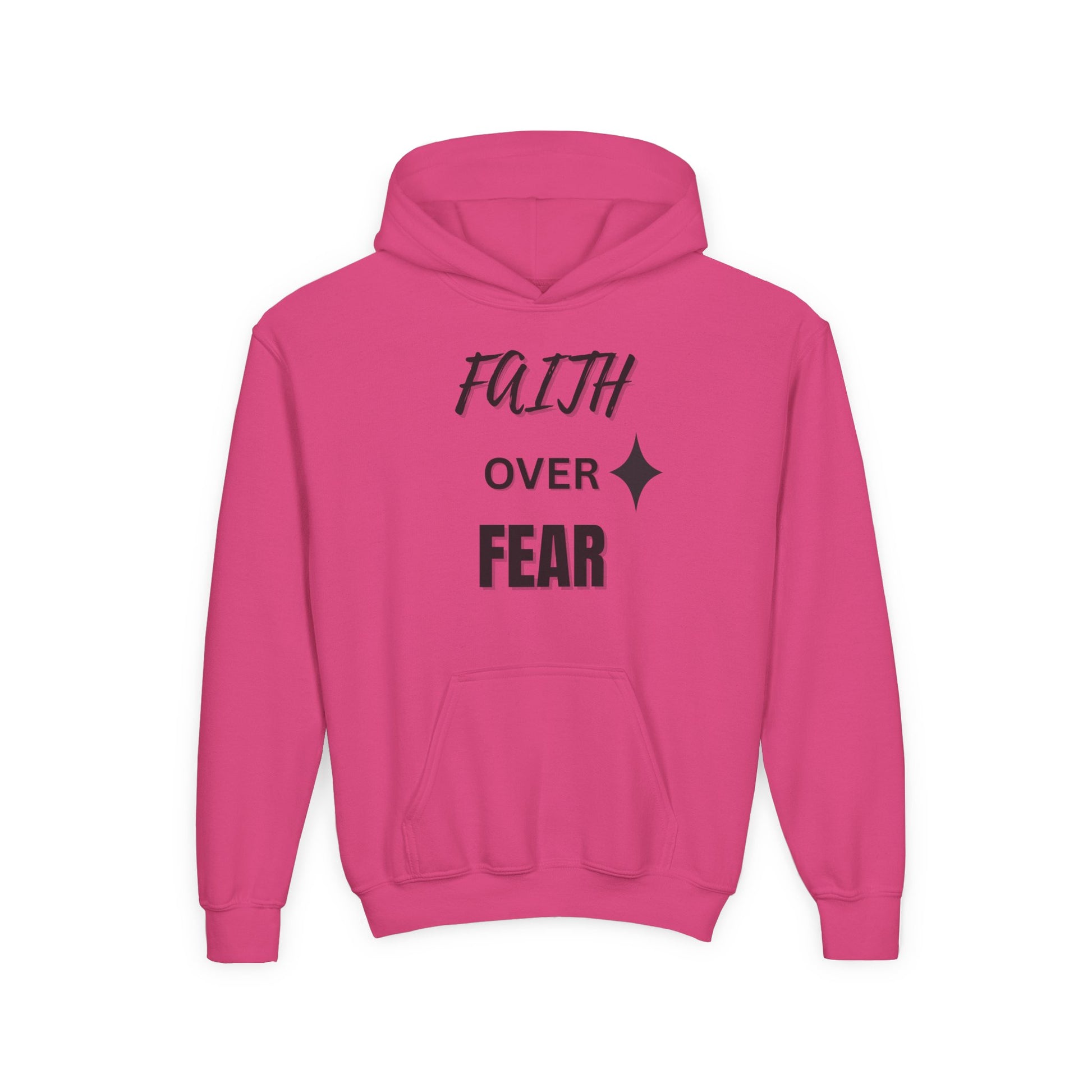 Inspirational Youth Hoodie - "Faith Over Fear" Design