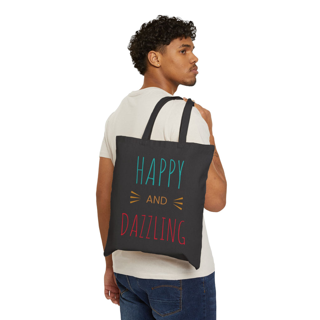 Vibrant Cotton Canvas Tote Bag - Happy and Dazzling Design for Beach Days and Everyday Adventures