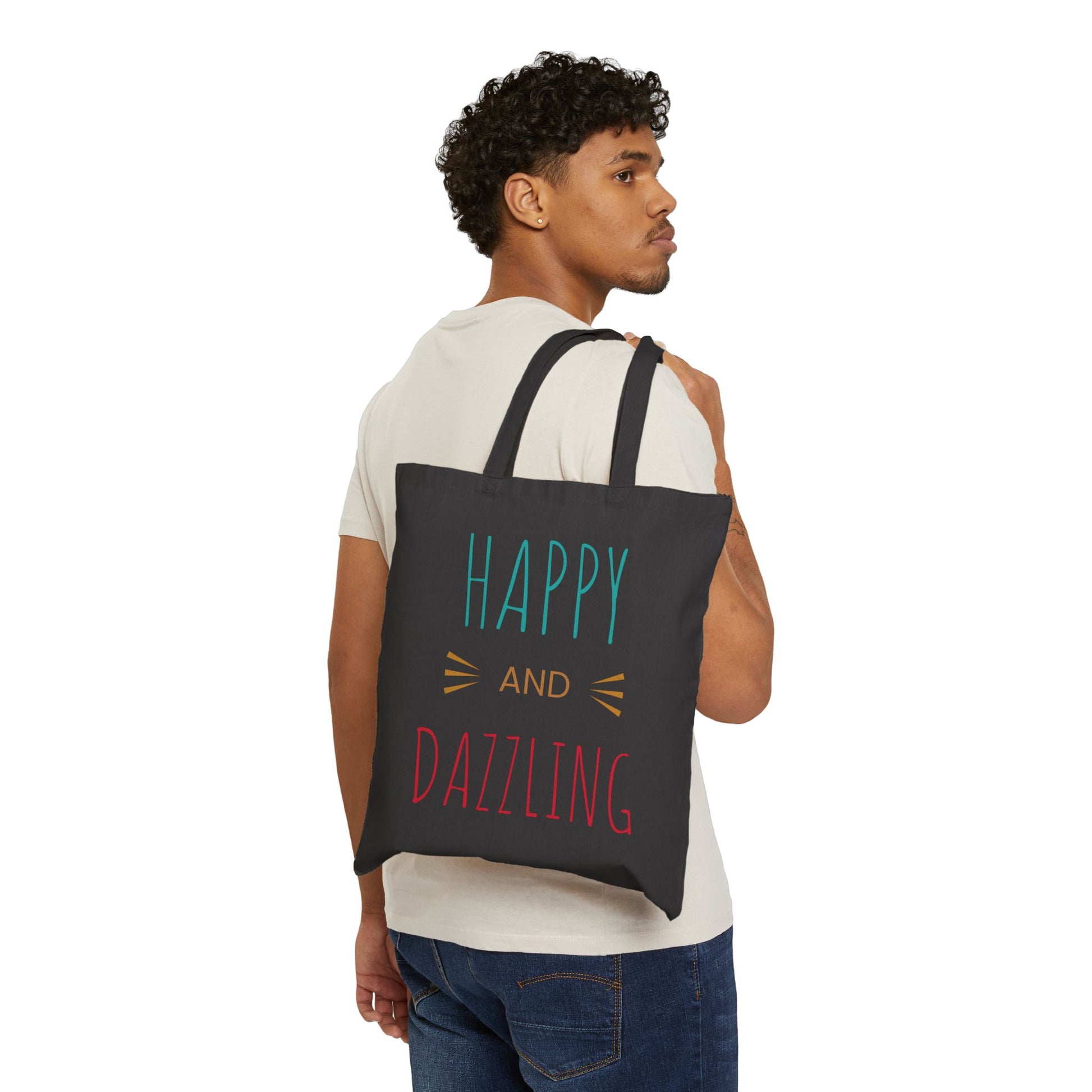 Vibrant Cotton Canvas Tote Bag - Happy and Dazzling Design for Beach Days and Everyday Adventures
