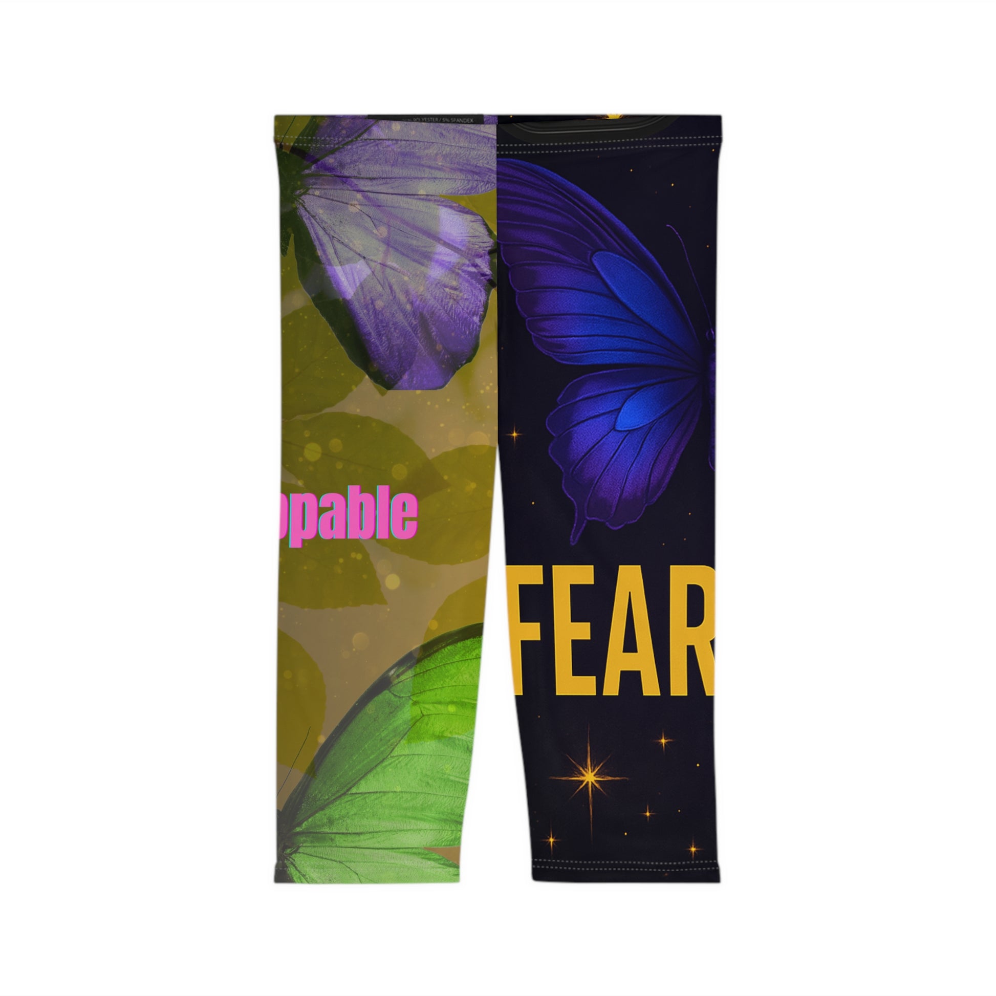 Inspiring Womens Capri Leggings Empowerment Activewear Workout Gear Motivational Yoga Pants Unique Fitness Gift Butterfly Design