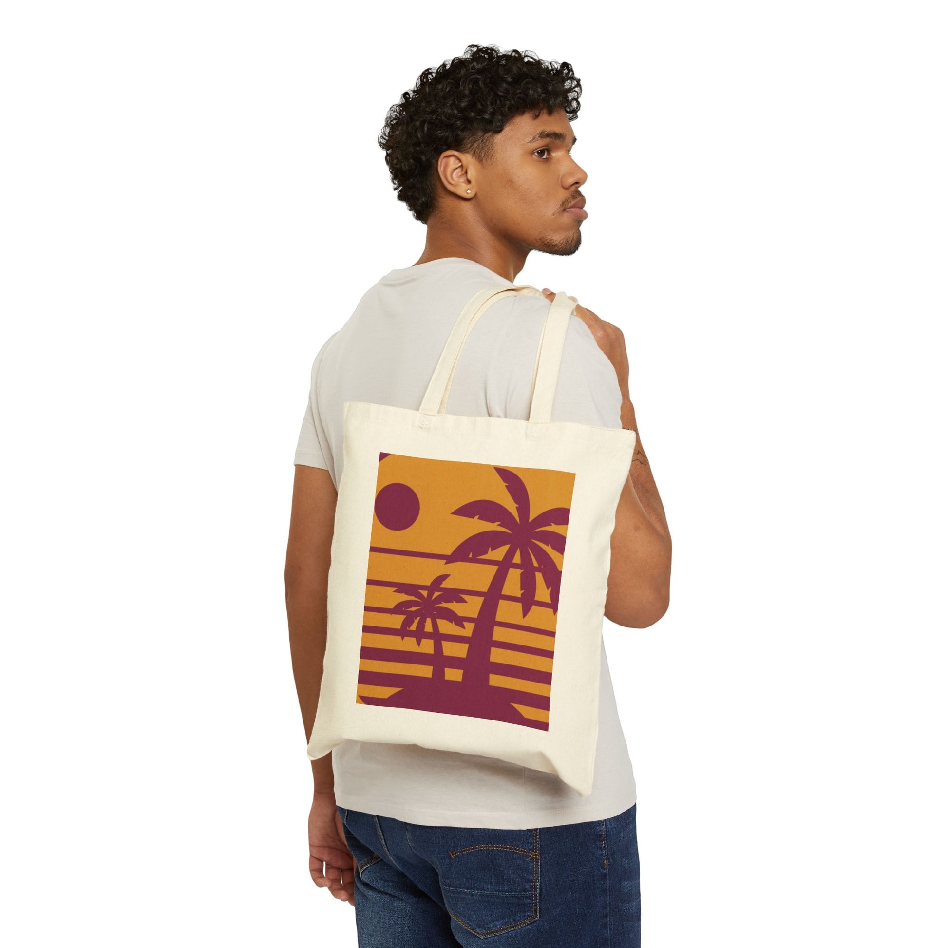 Vibrant Cotton Canvas Tote Bag - Happy and Dazzling Design for Beach Days and Everyday Adventures