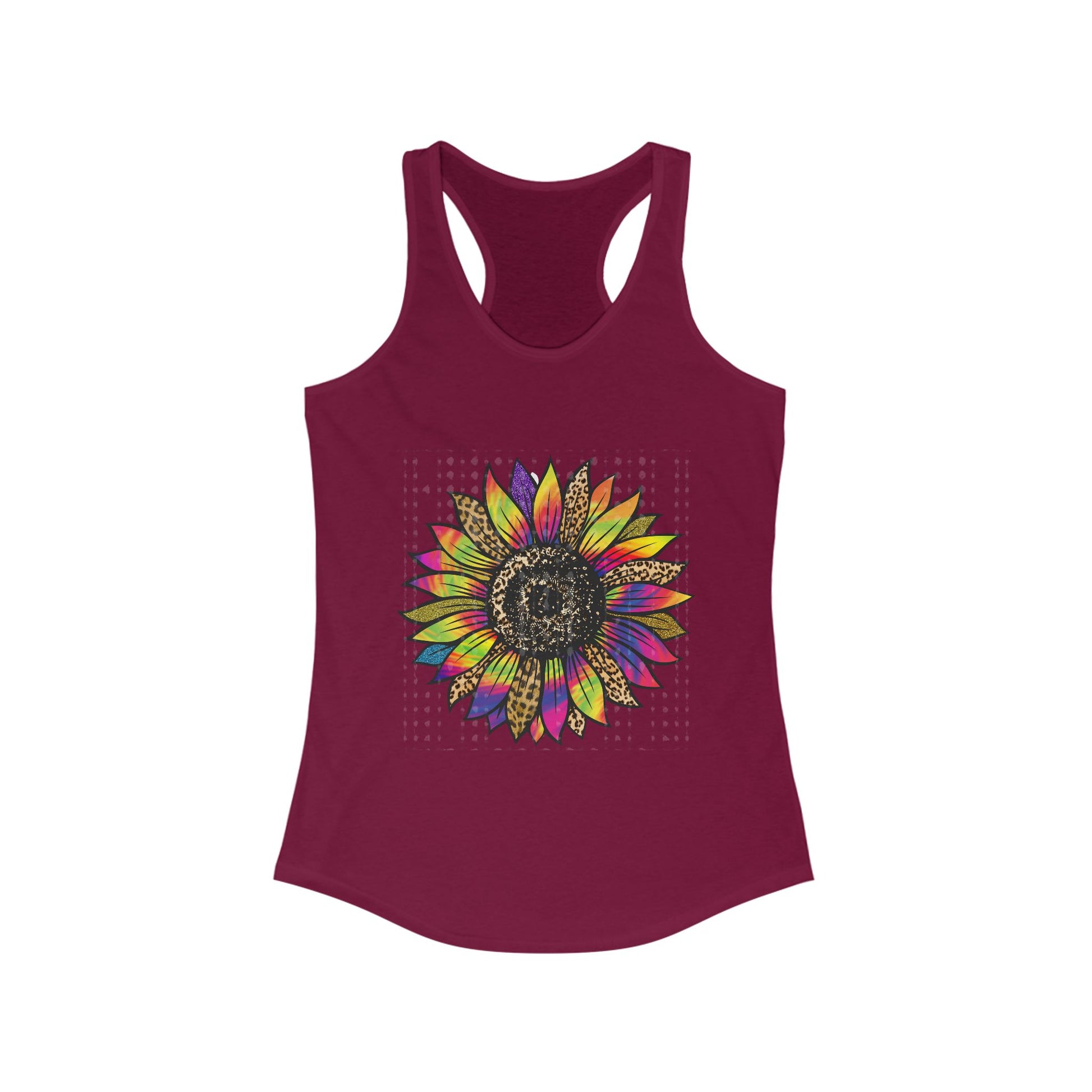 Colorful Sunflower Racerback Tank | Women's Summer Top