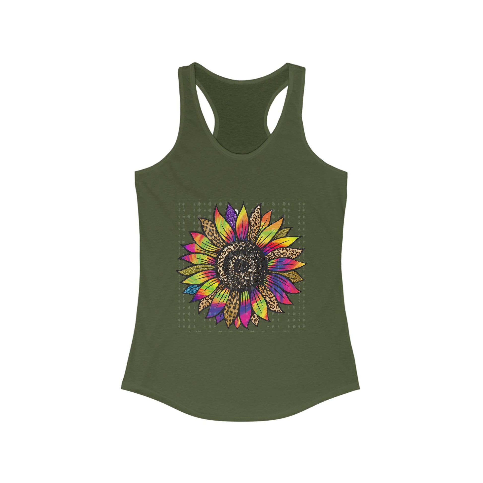 Colorful Sunflower Racerback Tank | Women's Summer Top