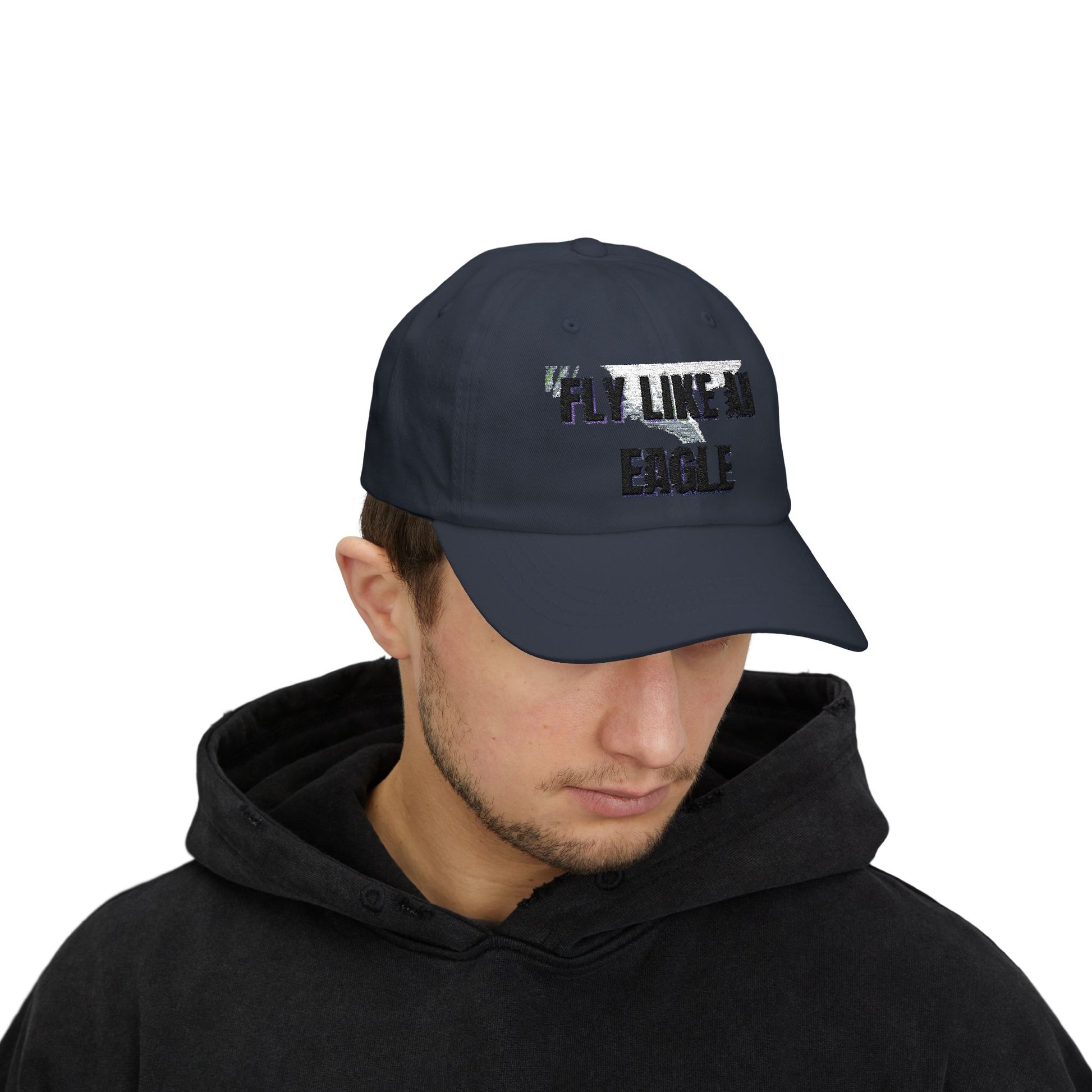 Fly Like an Eagle Dad Cap - Classic White Adjustable Baseball Hat