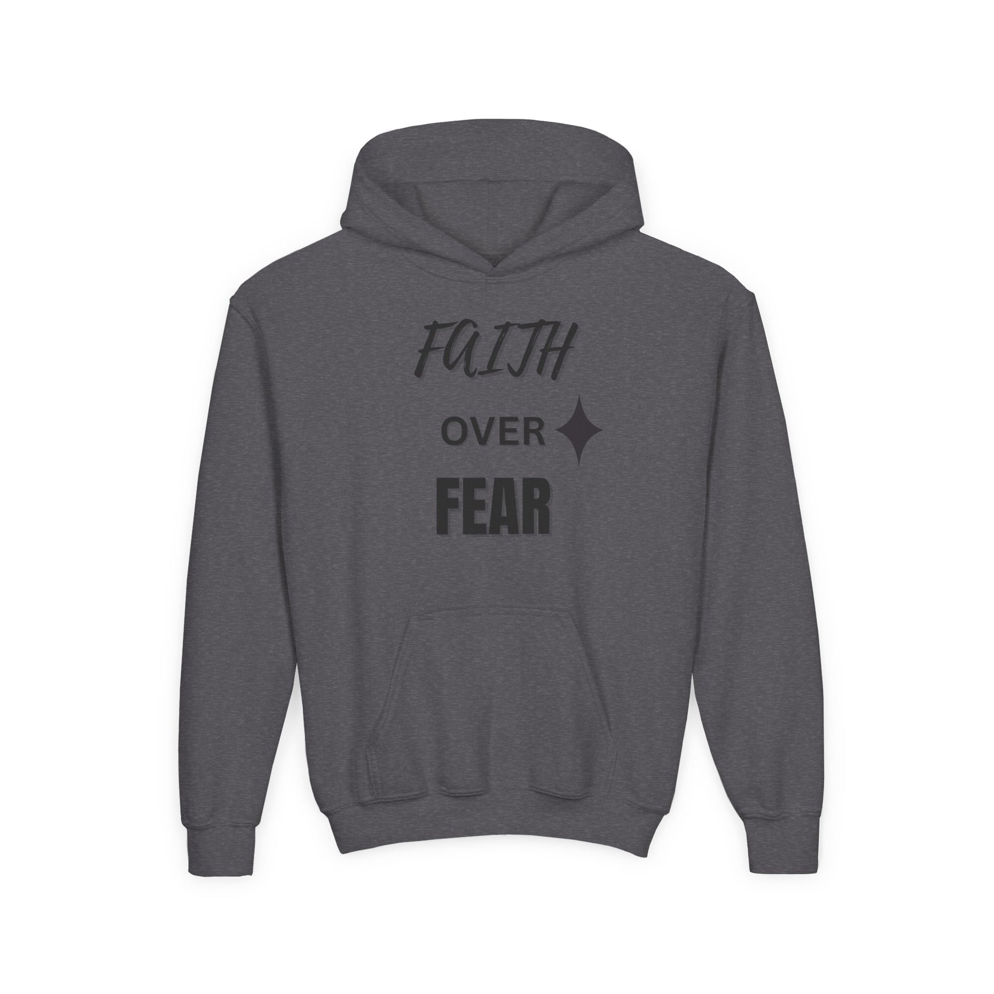 Inspirational Youth Hoodie - "Faith Over Fear" Design