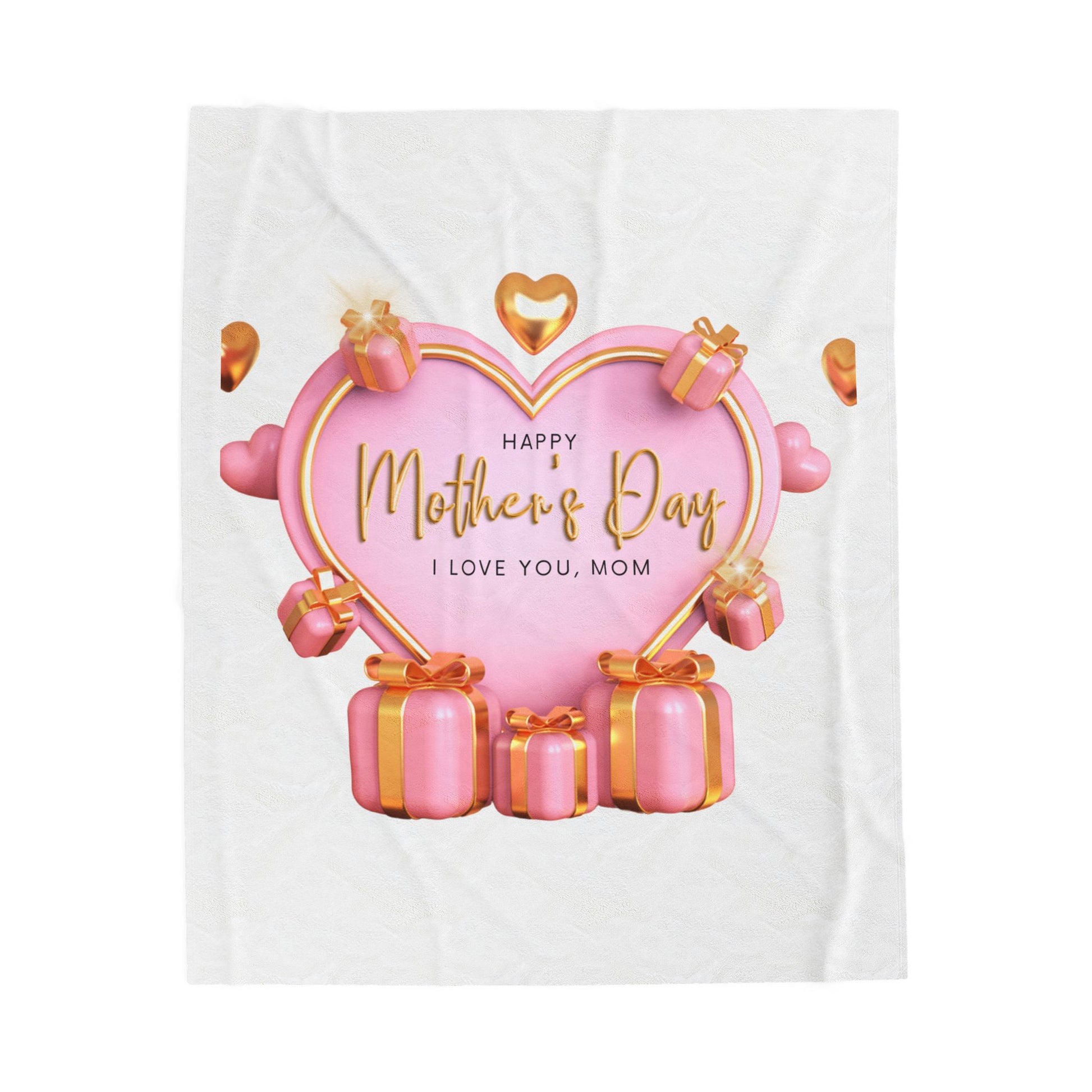 Cozy Mother's Day Velveteen Plush Blanket | Love You, Mom Gift