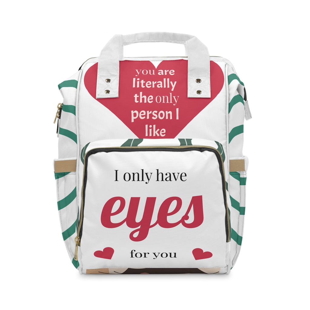 Cute Heart Pattern Multifunctional Diaper Backpack - Perfect for New Moms