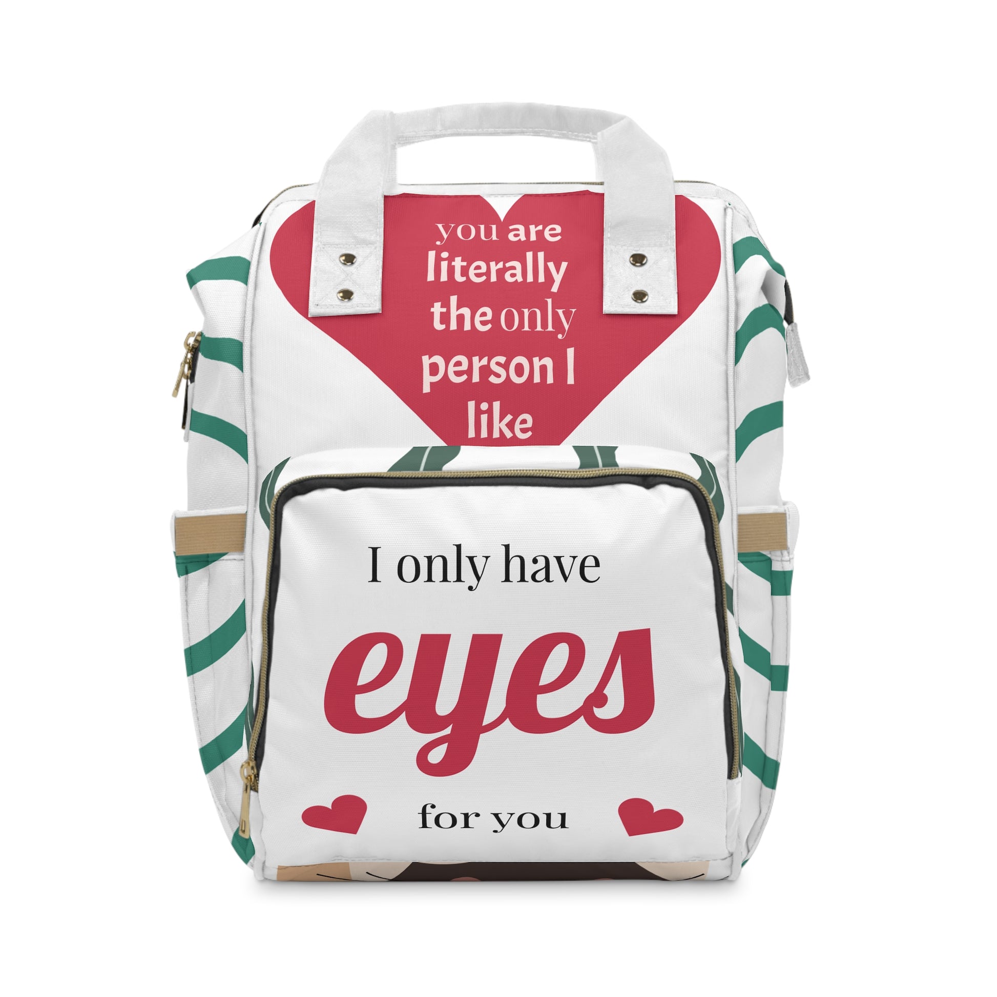 Cute Heart Pattern Multifunctional Diaper Backpack - Perfect for New Moms