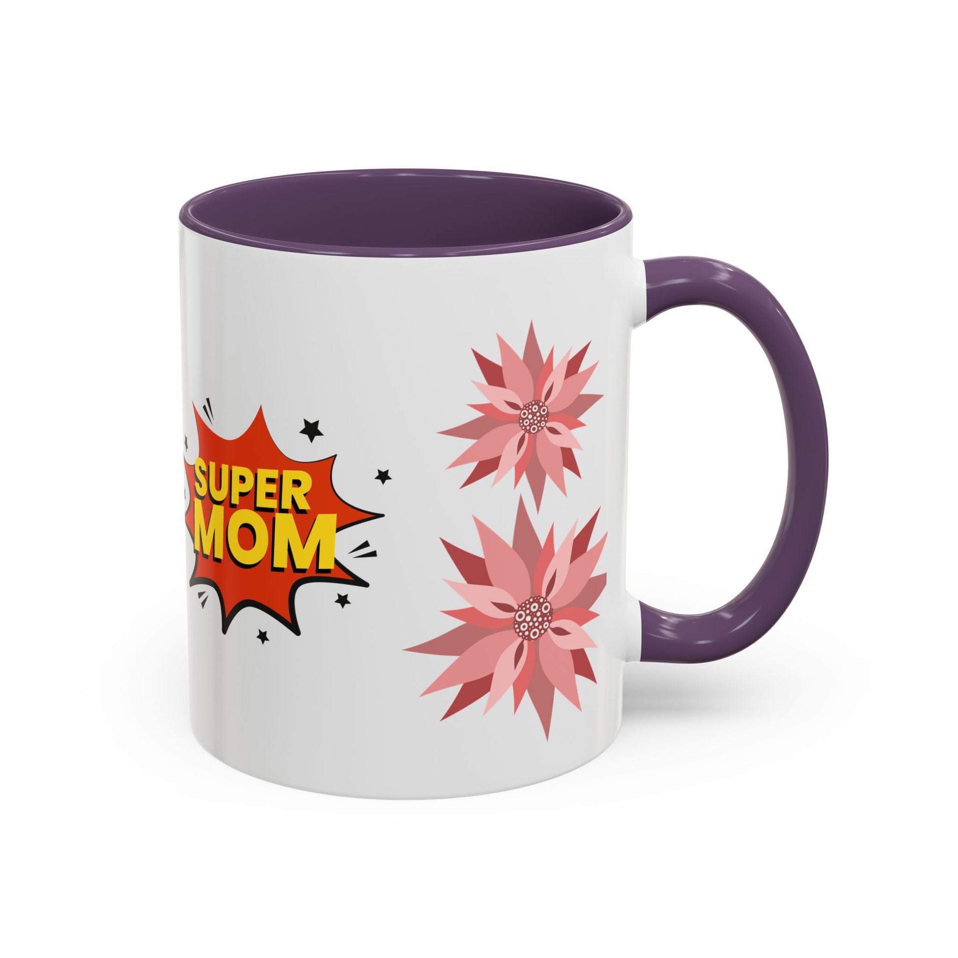 Super Mom Accent Coffee Mug - Perfect Gift for Mother's Day & Birthdays