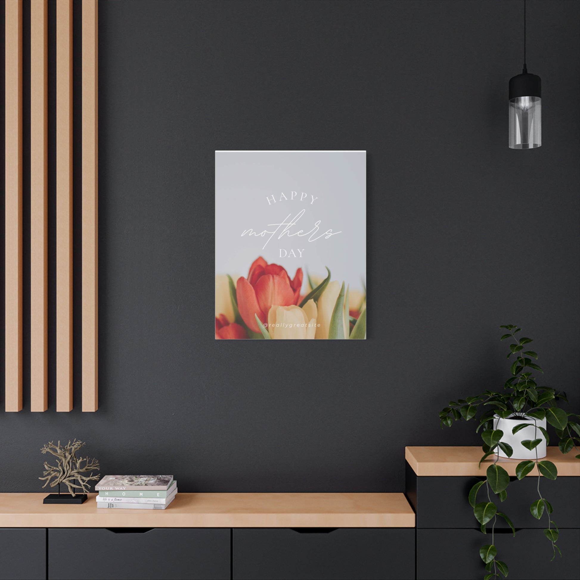 Mother's Day Matte Canvas Wall Art - Floral Design