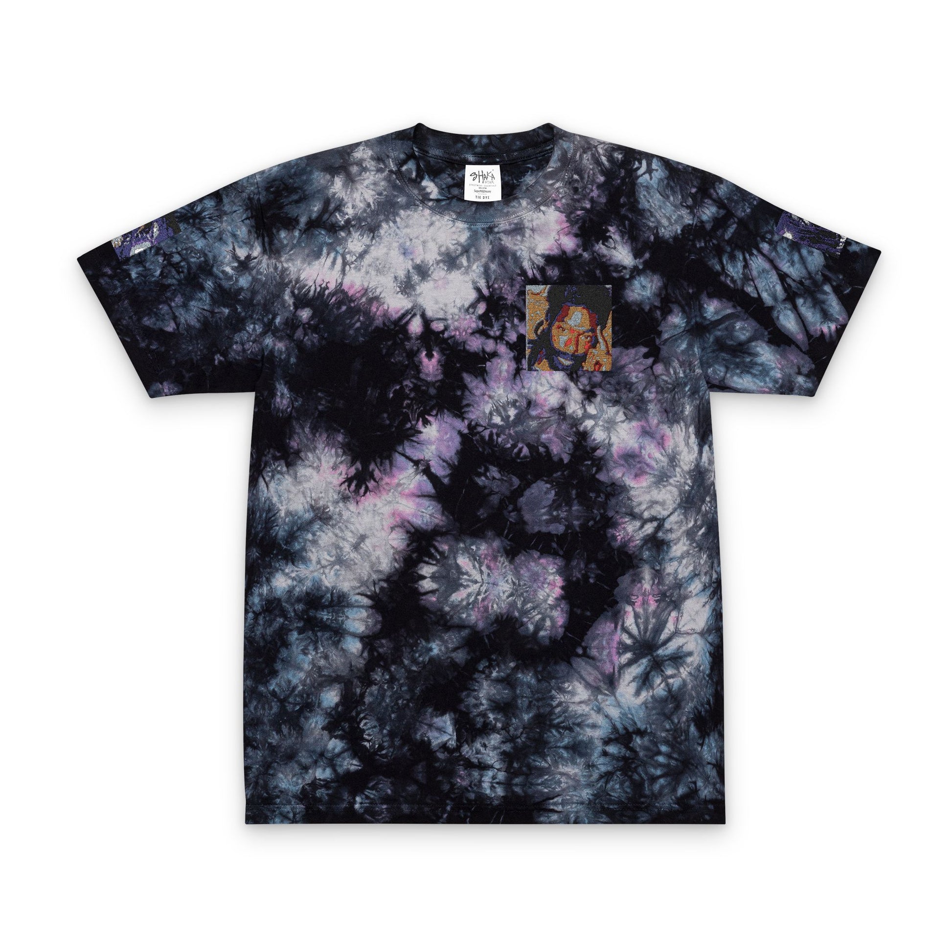 Vibrant Tie-Dye T-Shirt with Embroidery, Boho Summer Top, Retro Festival Wear, Casual Vibes Shirt, Hippie Style Tee
