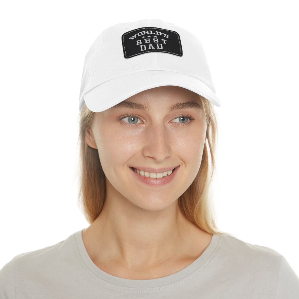 World's Best Dad Leather Patch Dad Hat