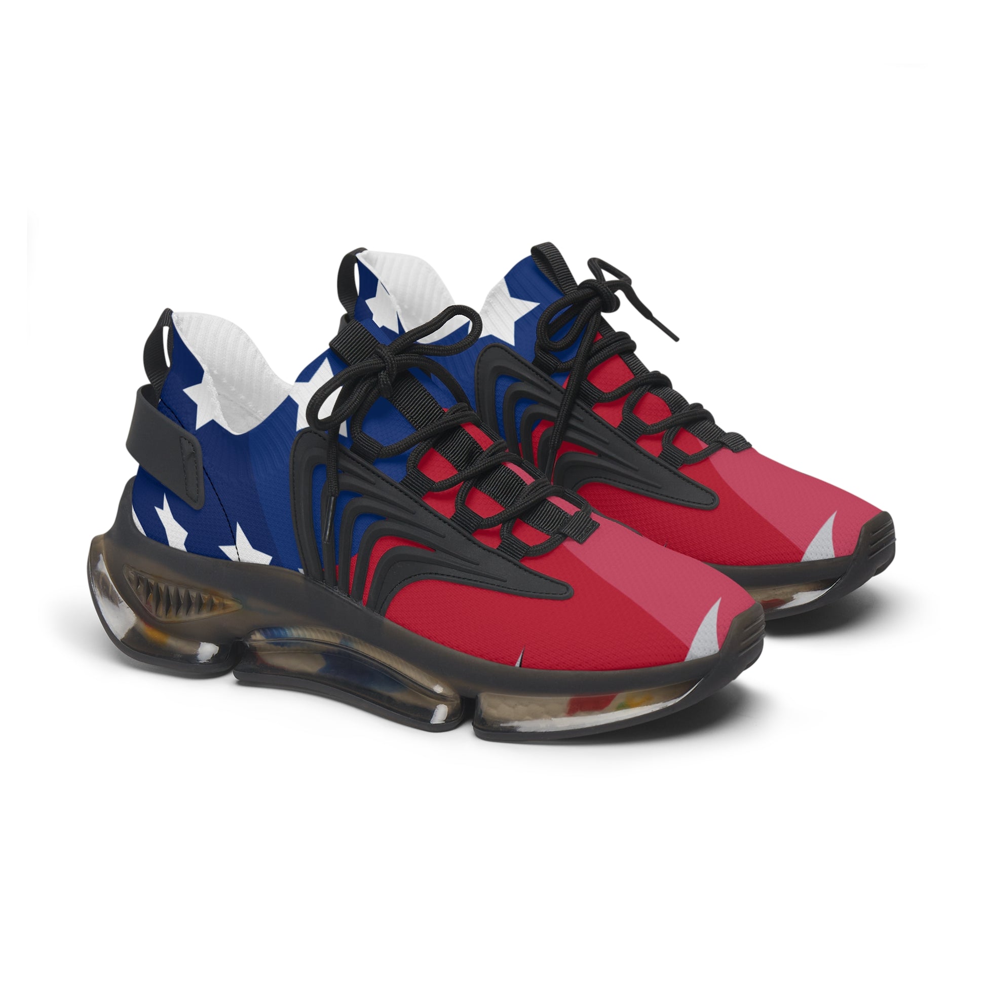 Patriotic Women's Mesh Sneakers - Star-Spangled Athletic Shoes