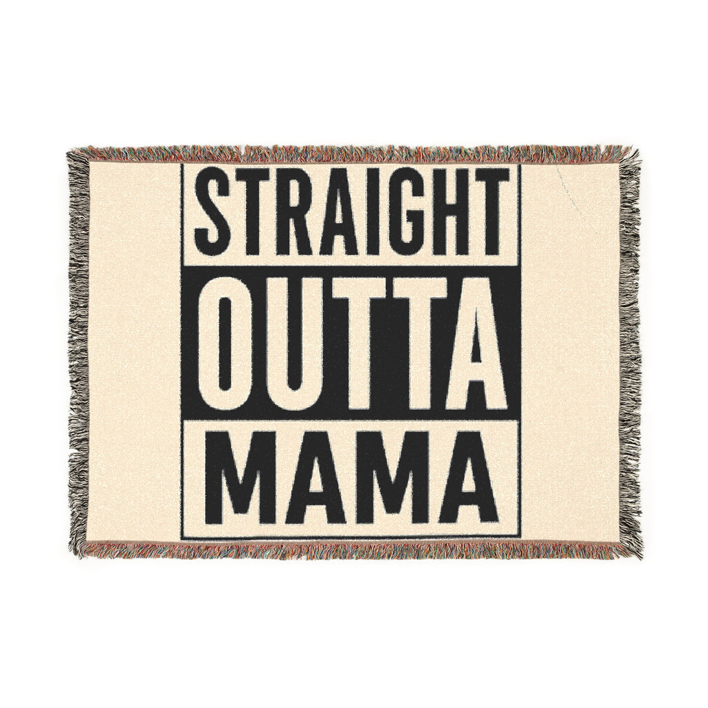 Straight Outta Mama Woven Blanket - Cozy Throw for New Parents & Perfect Gift for Baby Showers